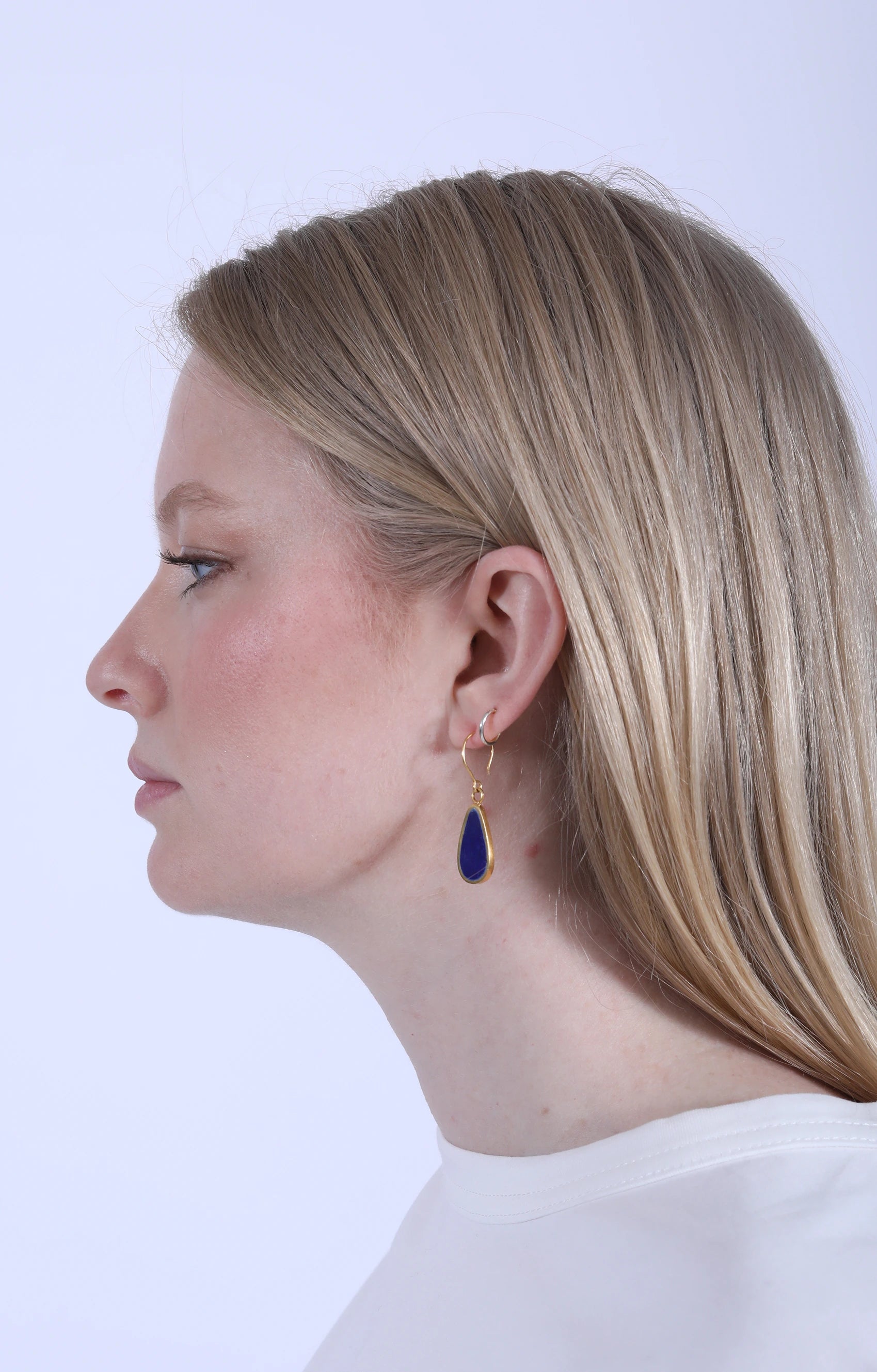 Single Drop Earrings Lapis