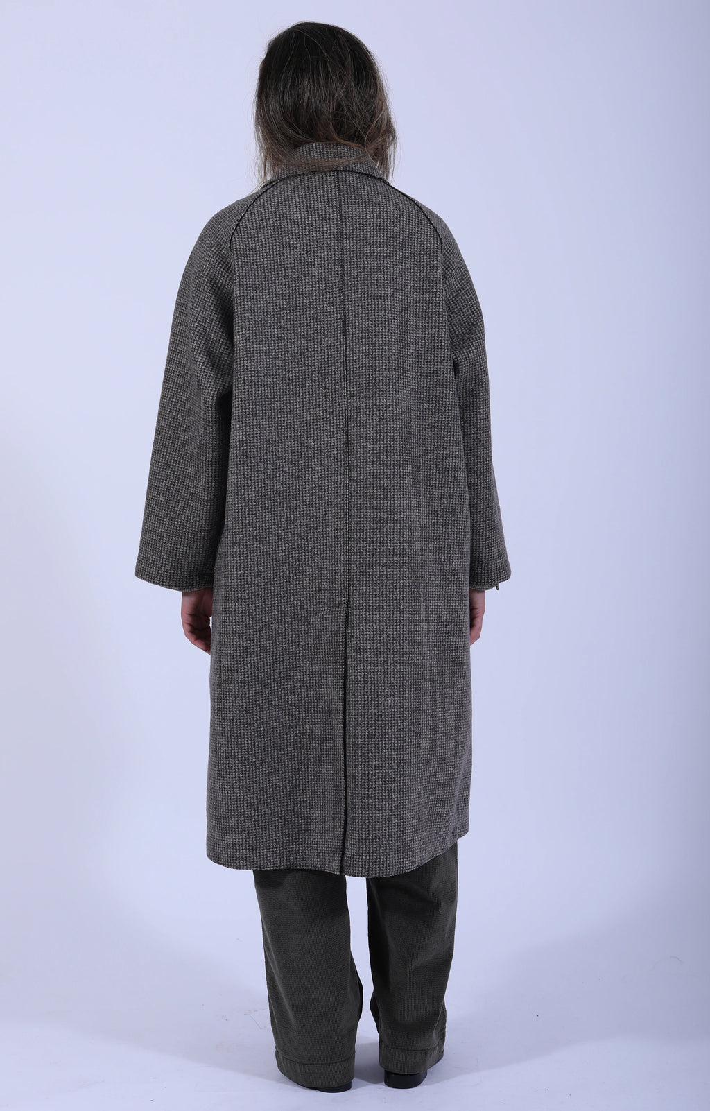 Balmacaan Patterned Cashmere-Blend Coat