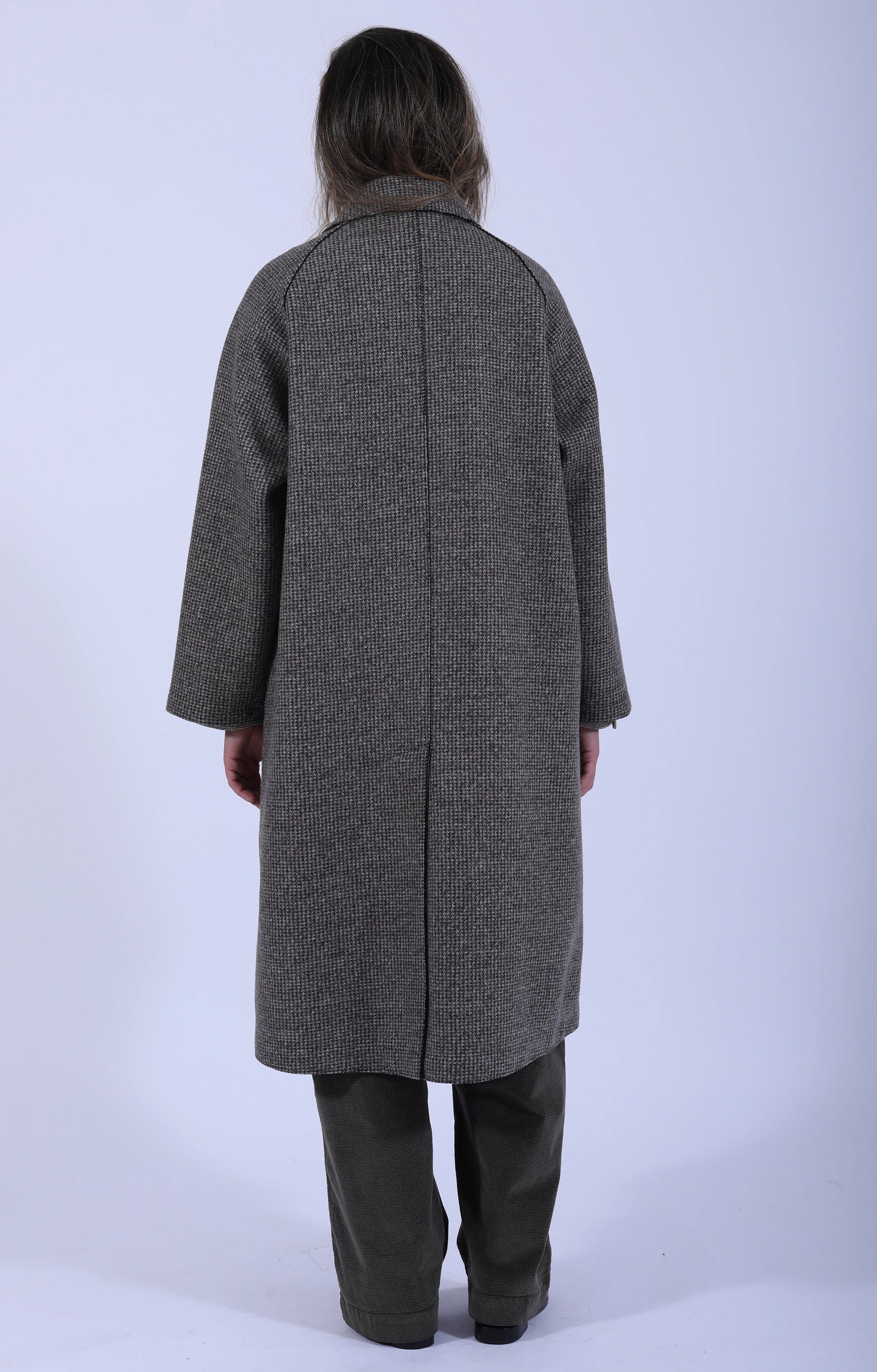 Balmacaan Patterned Cashmere-Blend Coat