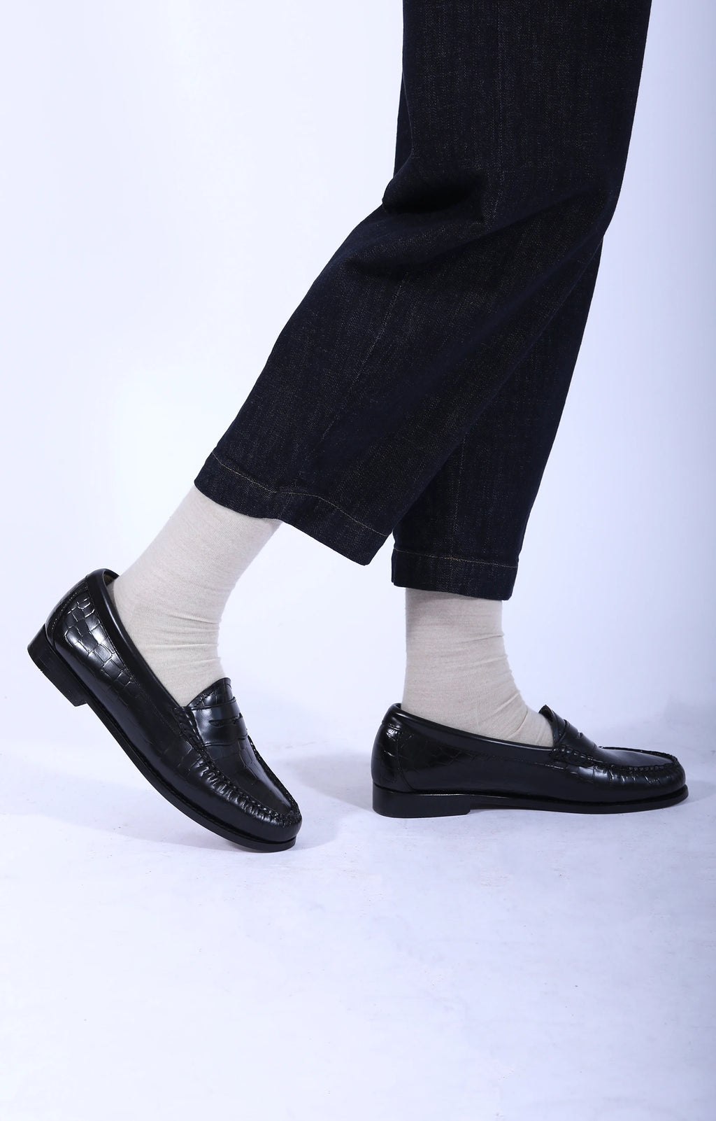Weejun Penny Loafer Crocodile Black