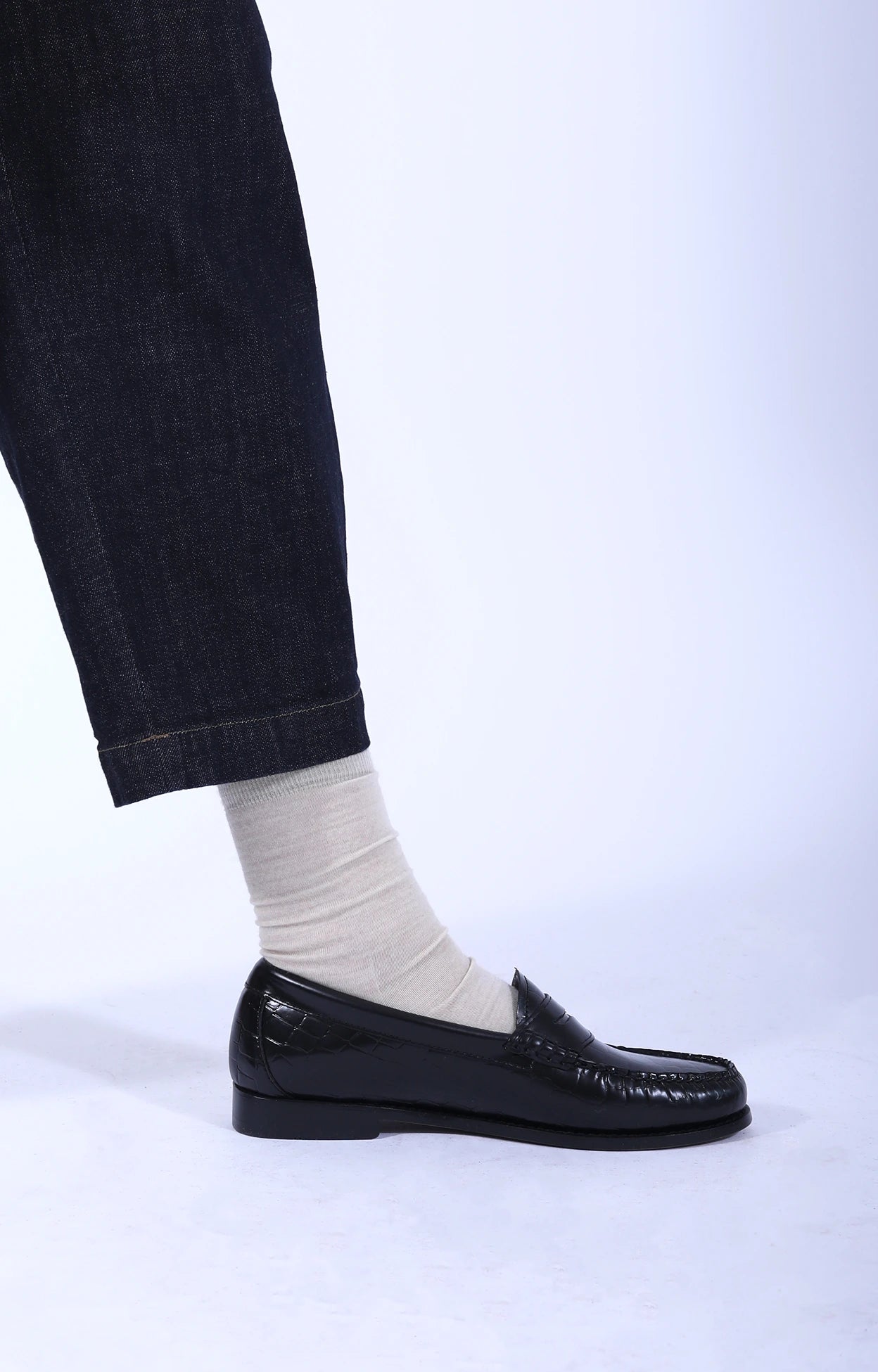 Weejun Penny Loafer Crocodile Black