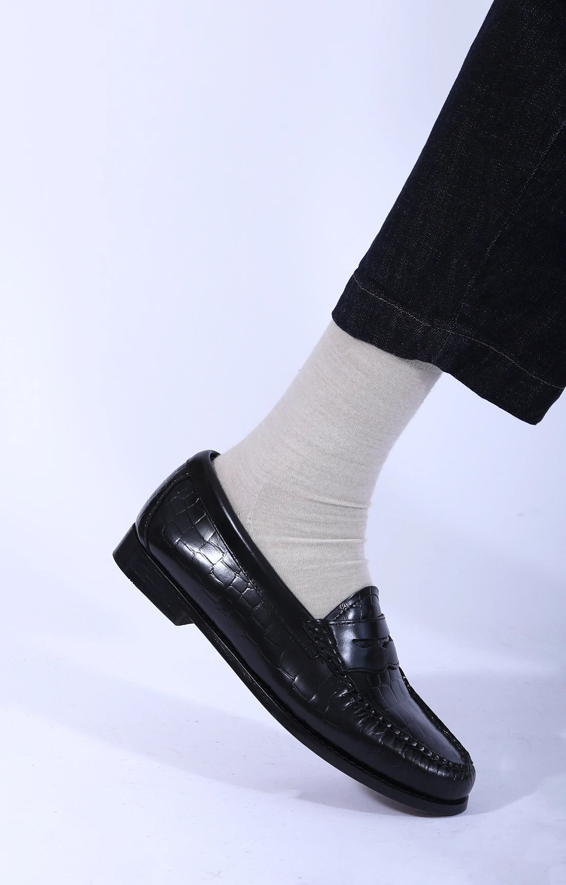 Weejun Penny Loafer Crocodile Black