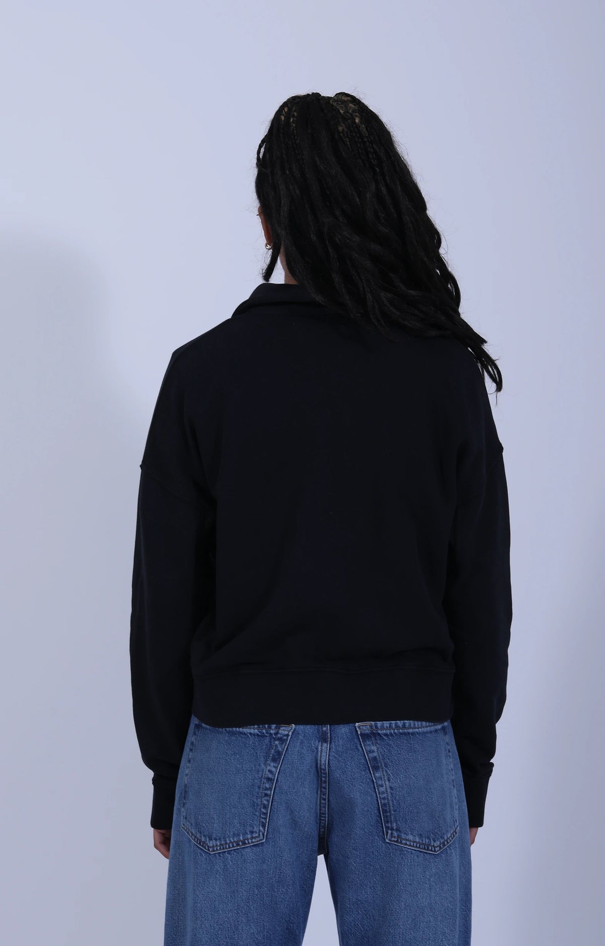 Cropped Retro (W) Half-Zip Sweat Charcoal