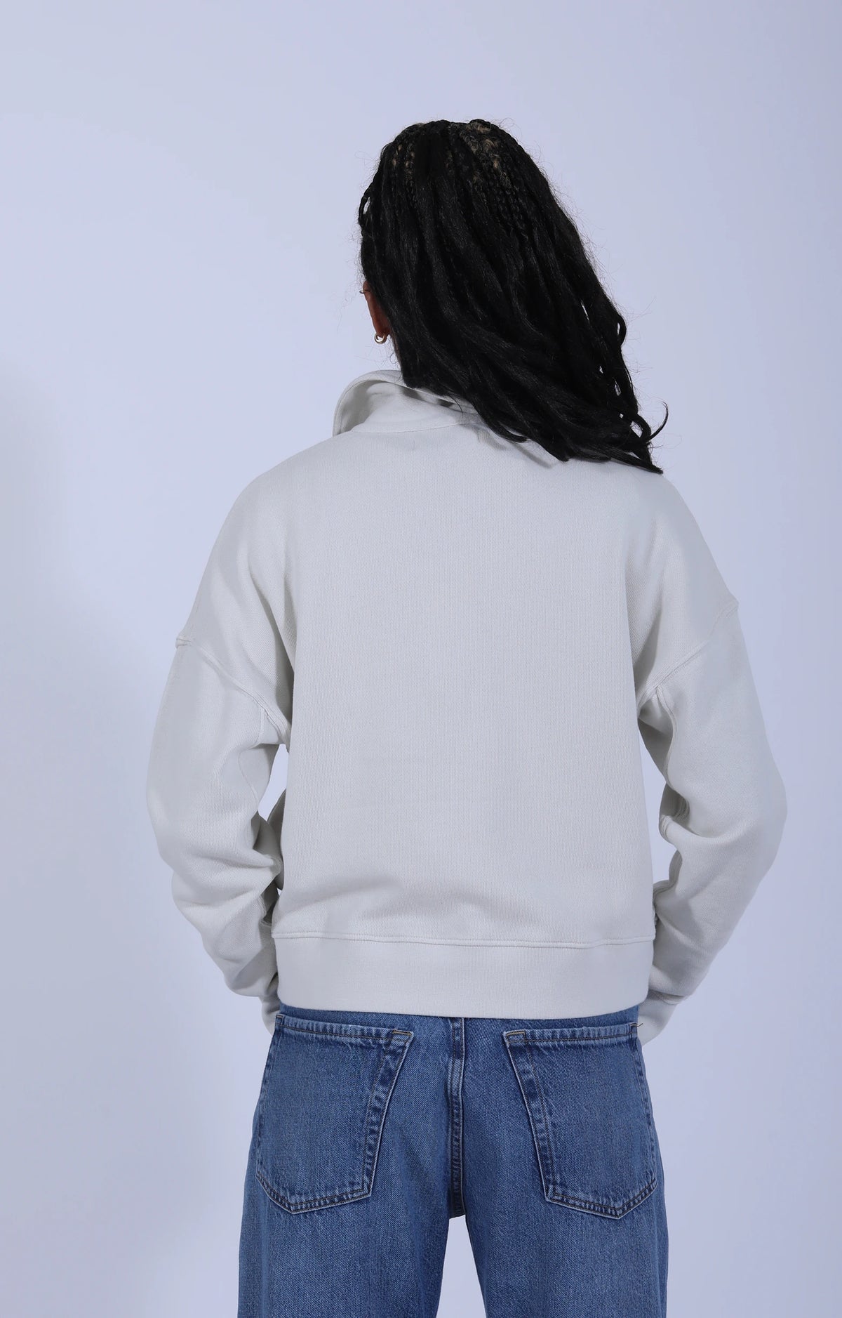 Cropped Retro (W) Half-Zip Sweat Cashew