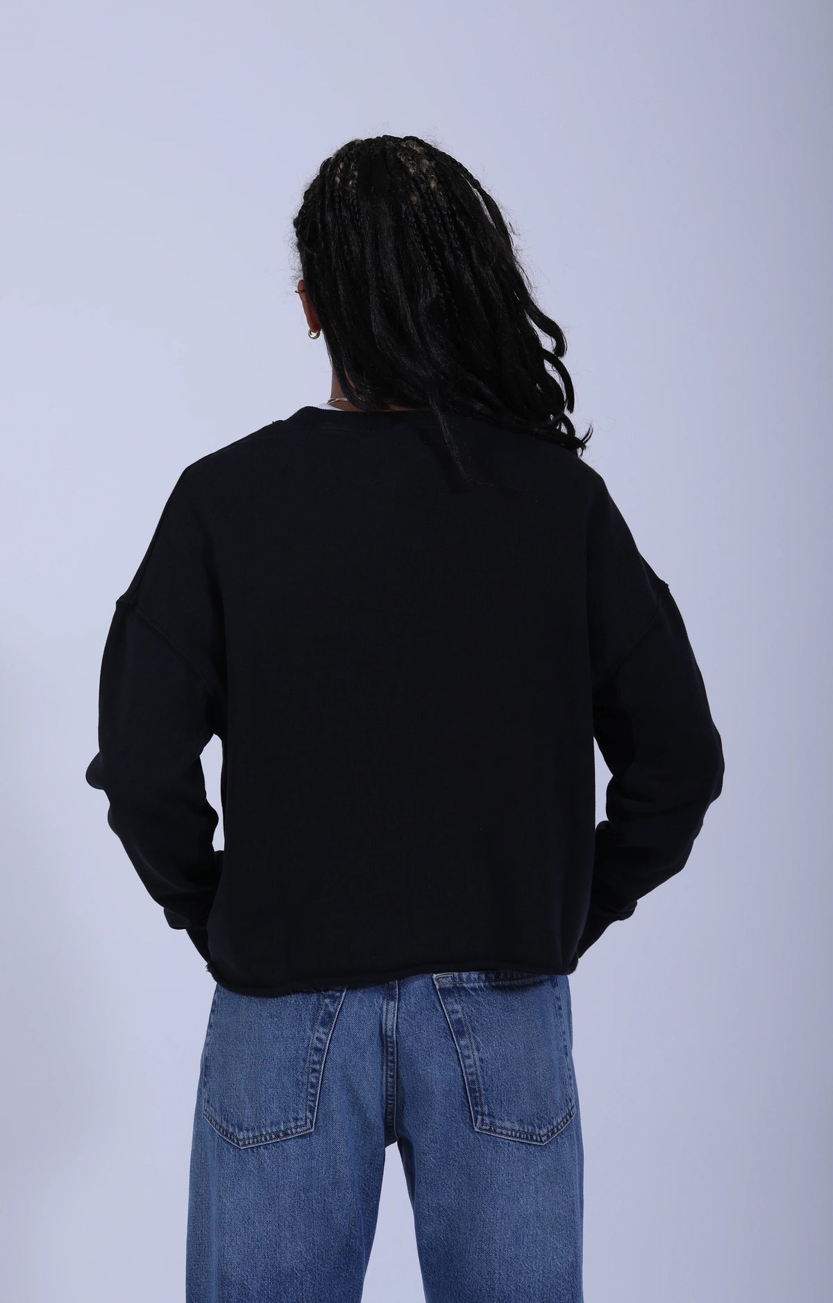 Retro Fleece Sweatshirt Open Edge Charcoal