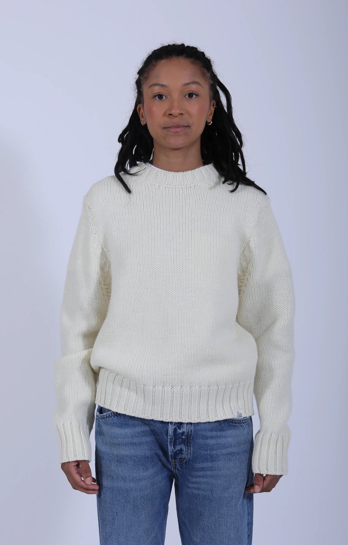 Chunky Cropped Merino Wool Sweater Nature
