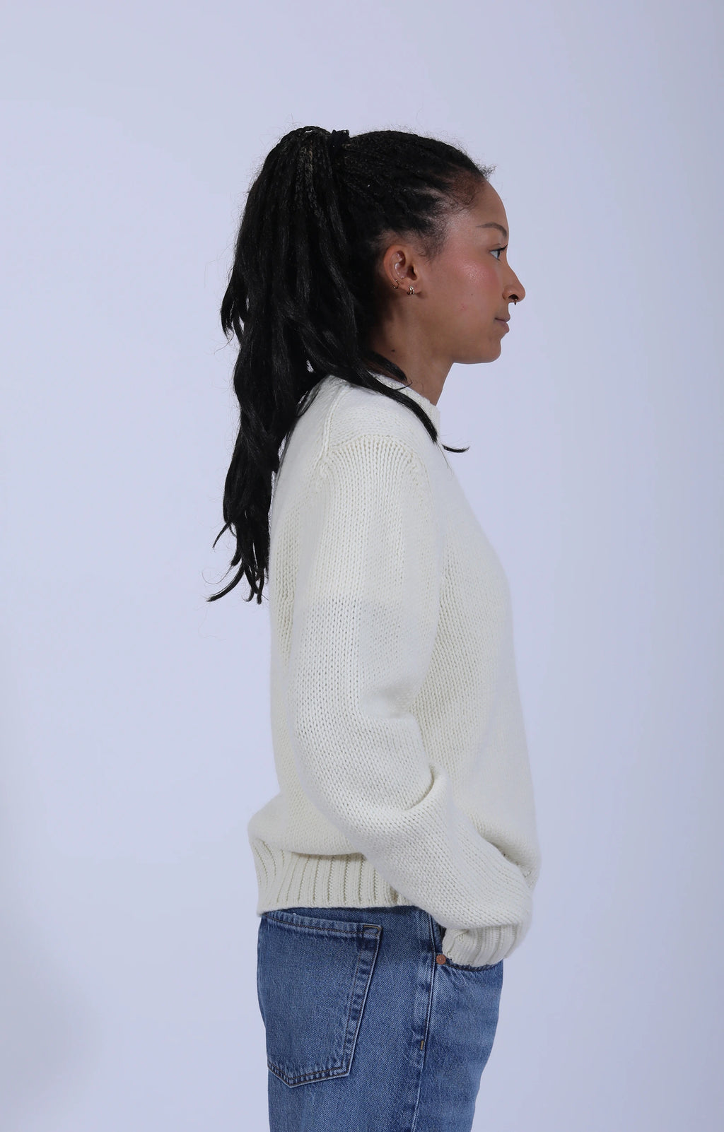 Chunky Cropped Merino Wool Sweater Nature