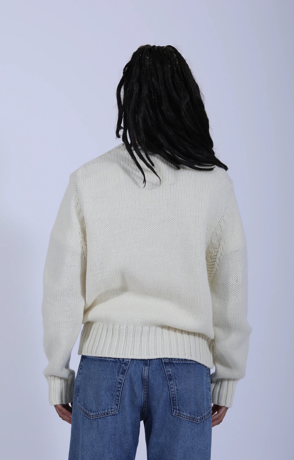 Chunky Cropped Merino Wool Sweater Nature