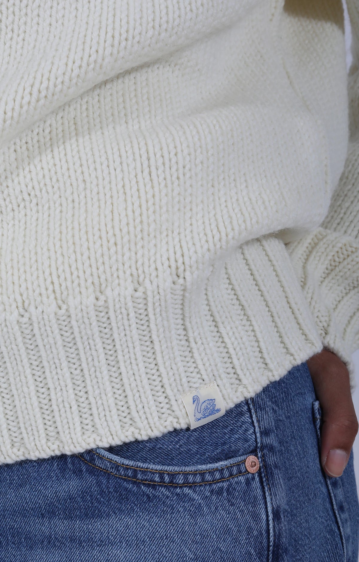 Chunky Cropped Merino Wool Sweater Nature