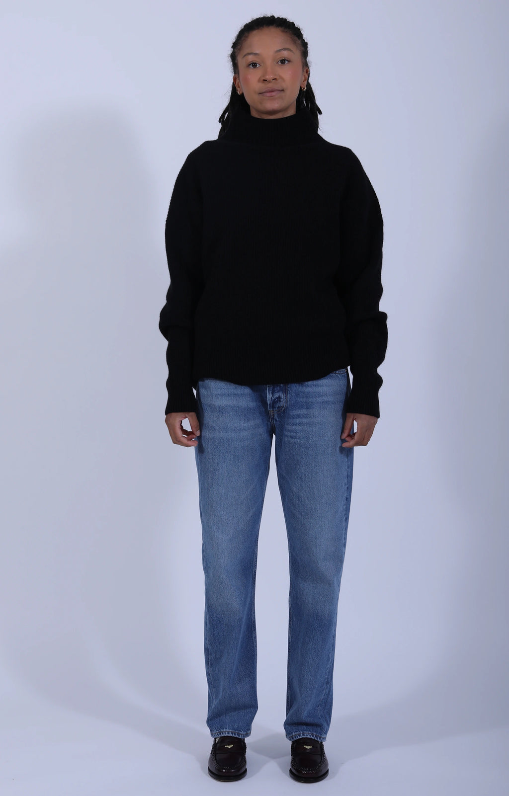 Relaxed Turtleneck Sweater Deep Black