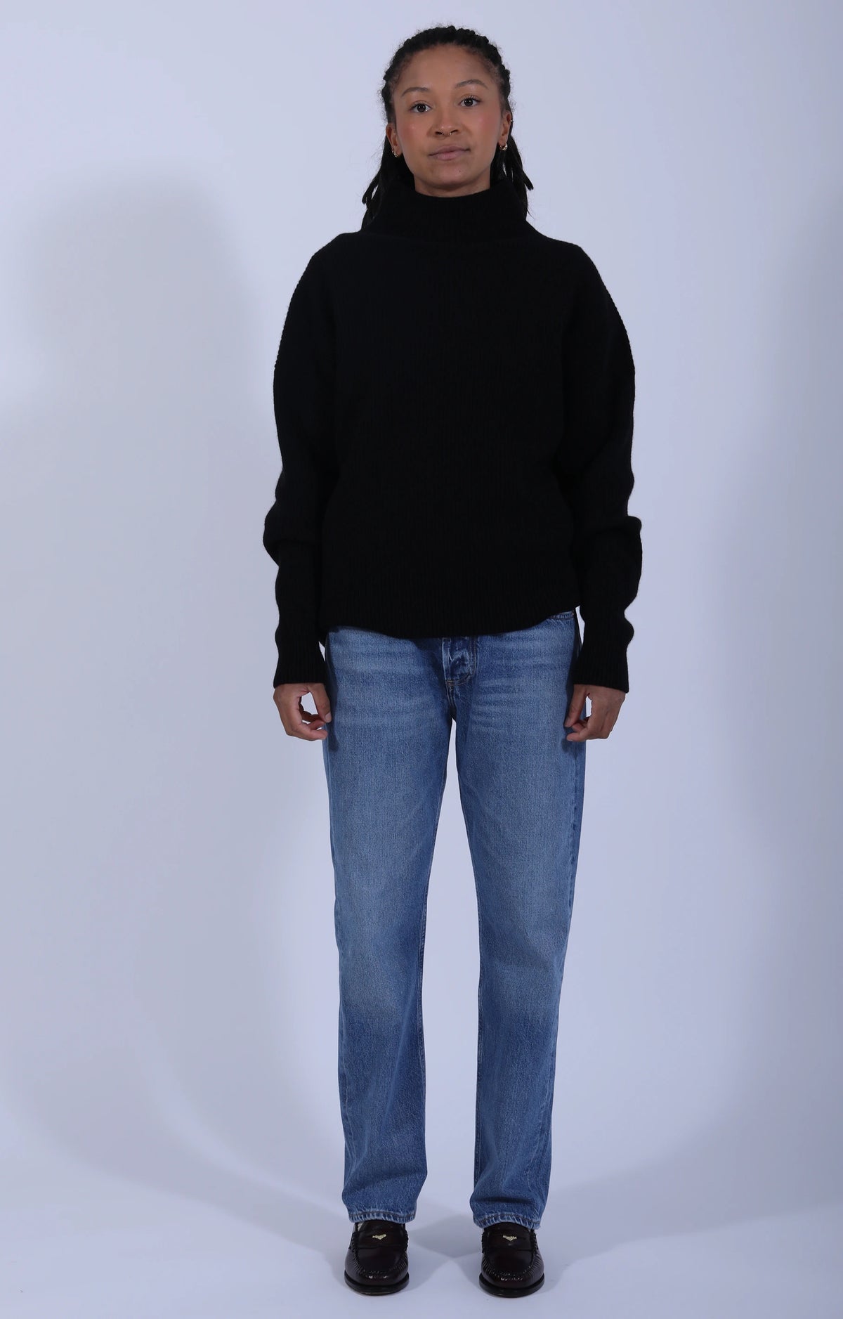 Relaxed Turtleneck Sweater Deep Black