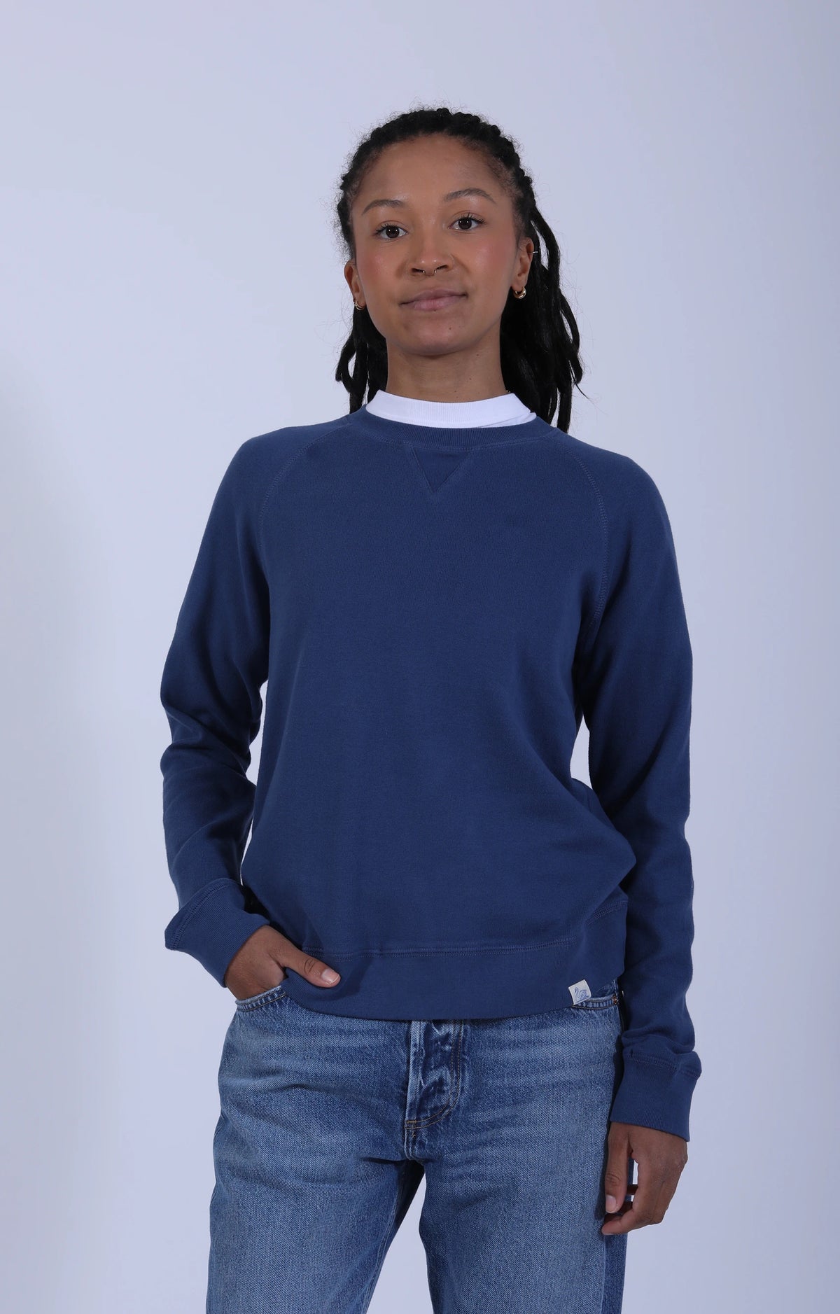 Relaxed Lightweight Raglan Sweatshirt Inidgo Wash