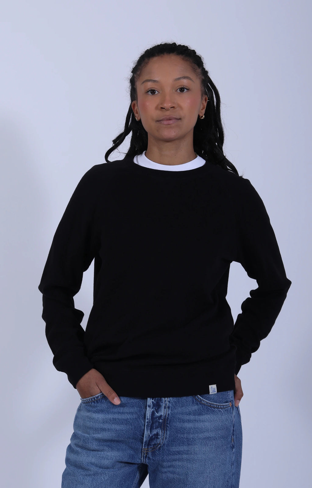 Relaxed Lightweight Raglan Sweatshirt Deep Black