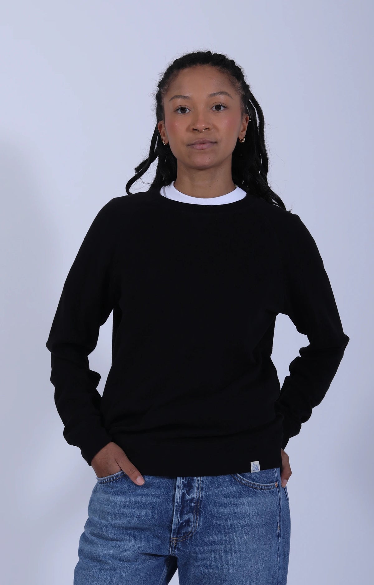 Relaxed Lightweight Raglan Sweatshirt Deep Black