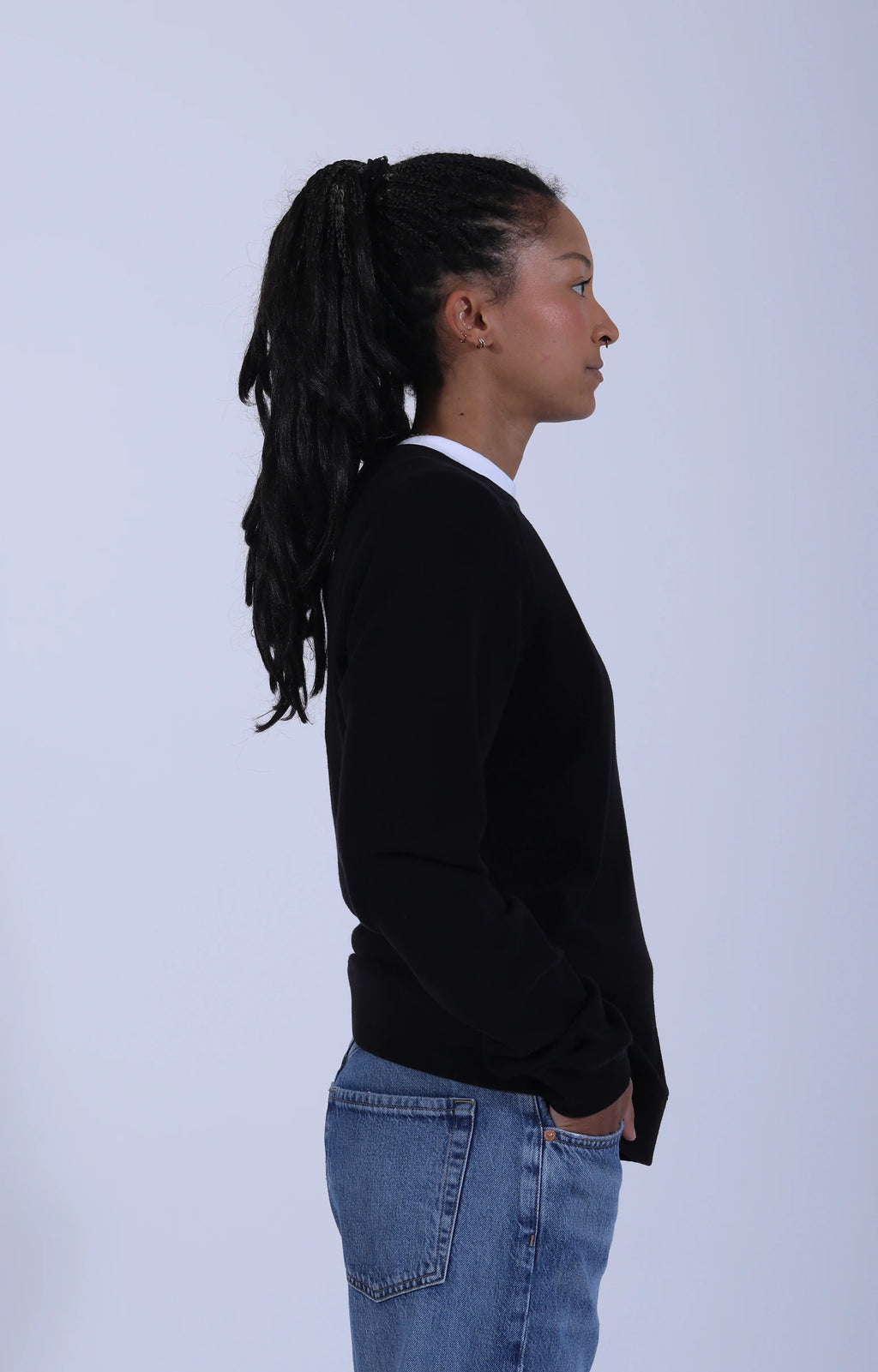 Relaxed Lightweight Raglan Sweatshirt Deep Black