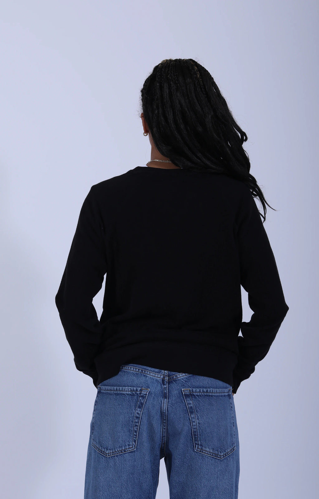Relaxed Lightweight Raglan Sweatshirt Deep Black