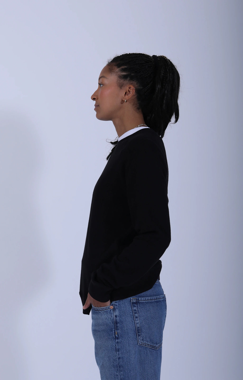 Relaxed Lightweight Raglan Sweatshirt Deep Black