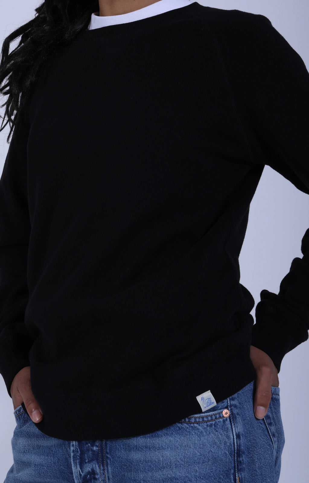 Relaxed Lightweight Raglan Sweatshirt Deep Black