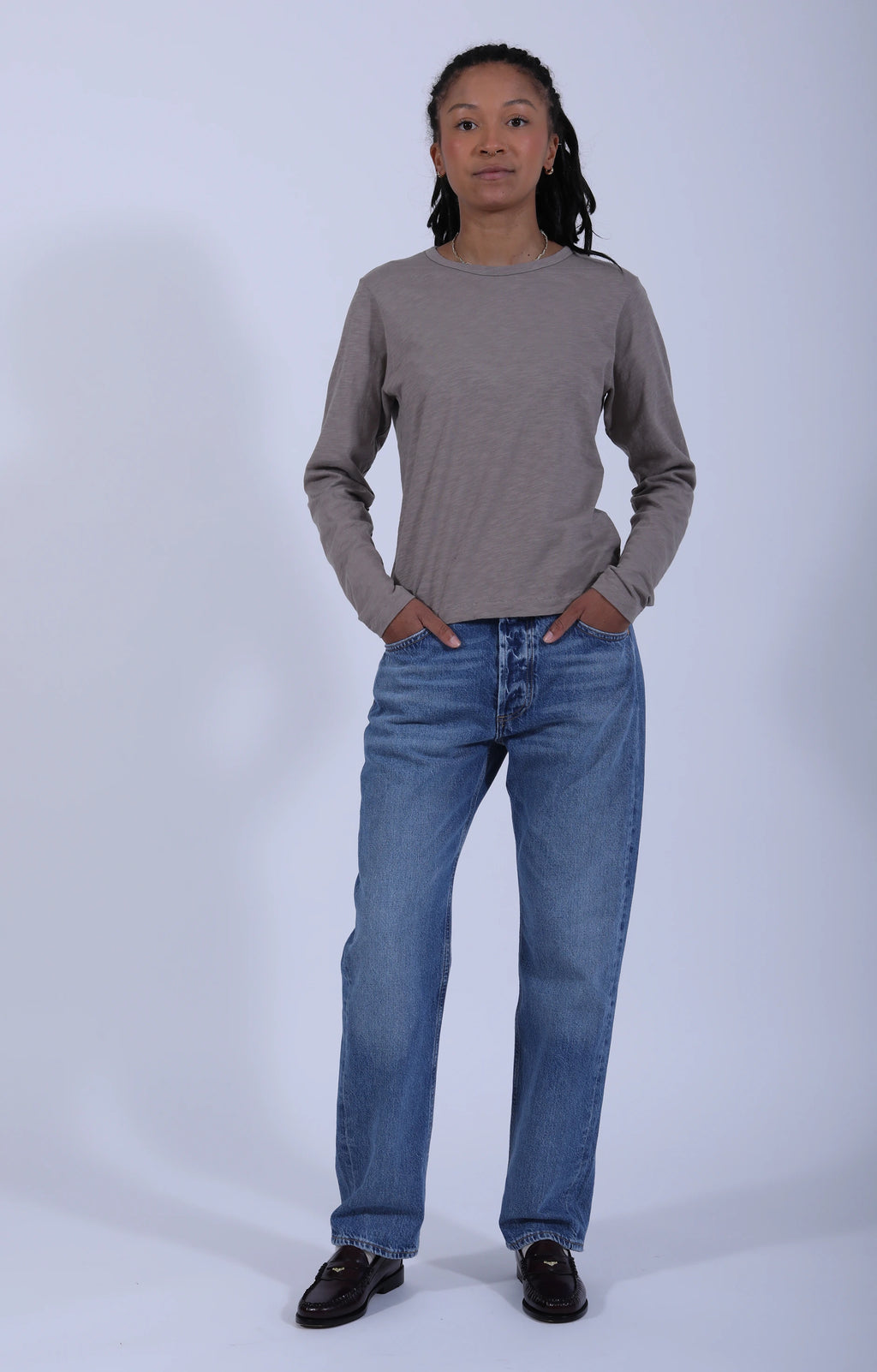 Slub Pima Women's LS Deep Faded Grain