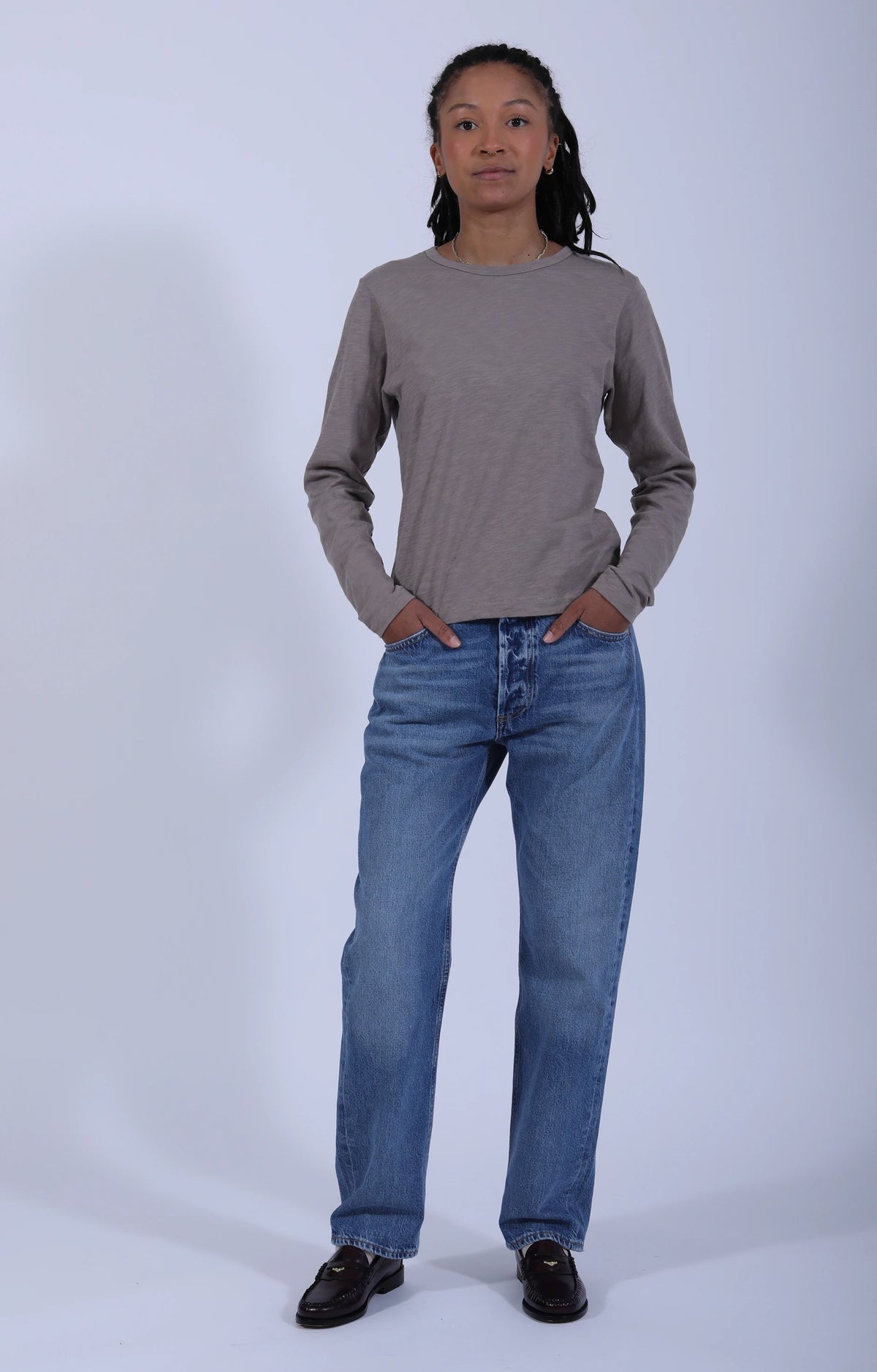Slub Pima Women's LS Deep Faded Grain