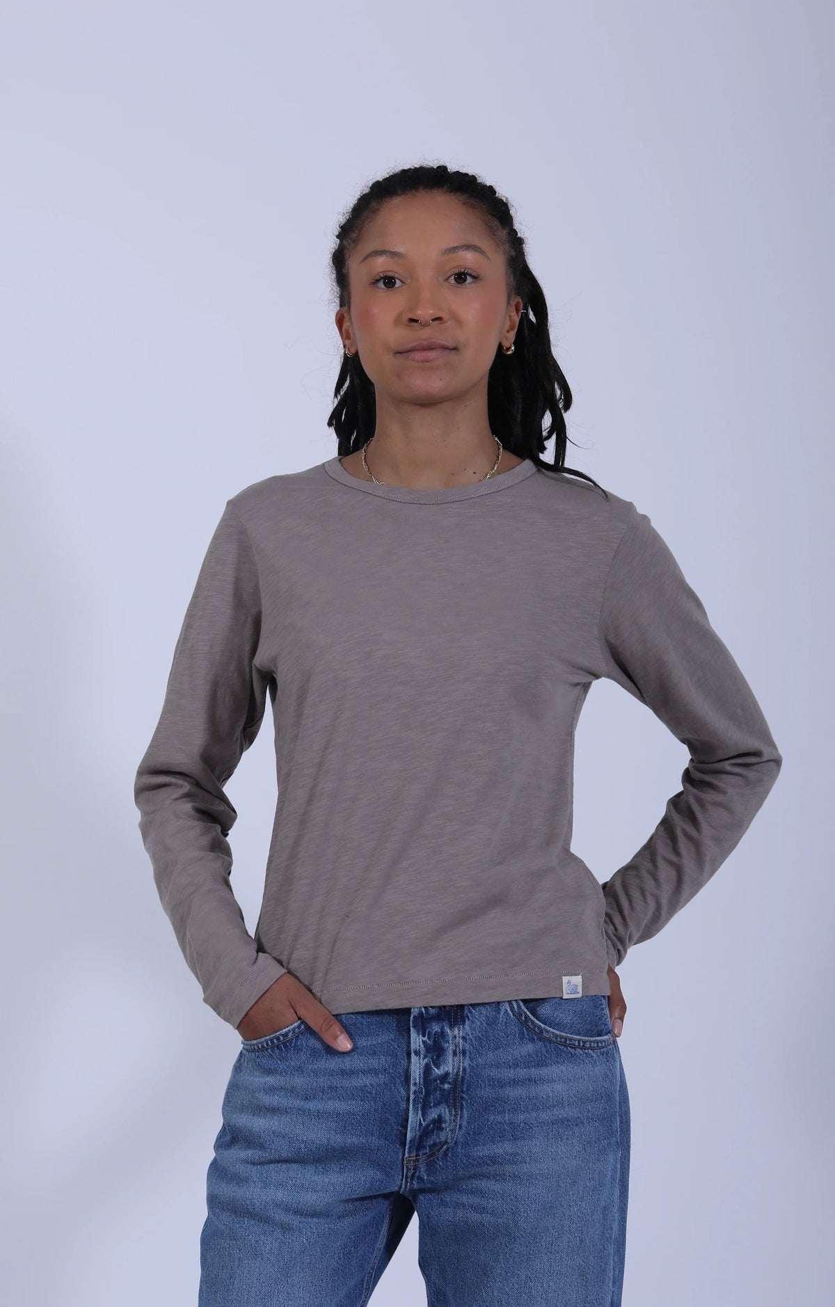 Slub Pima Women's LS Deep Faded Grain