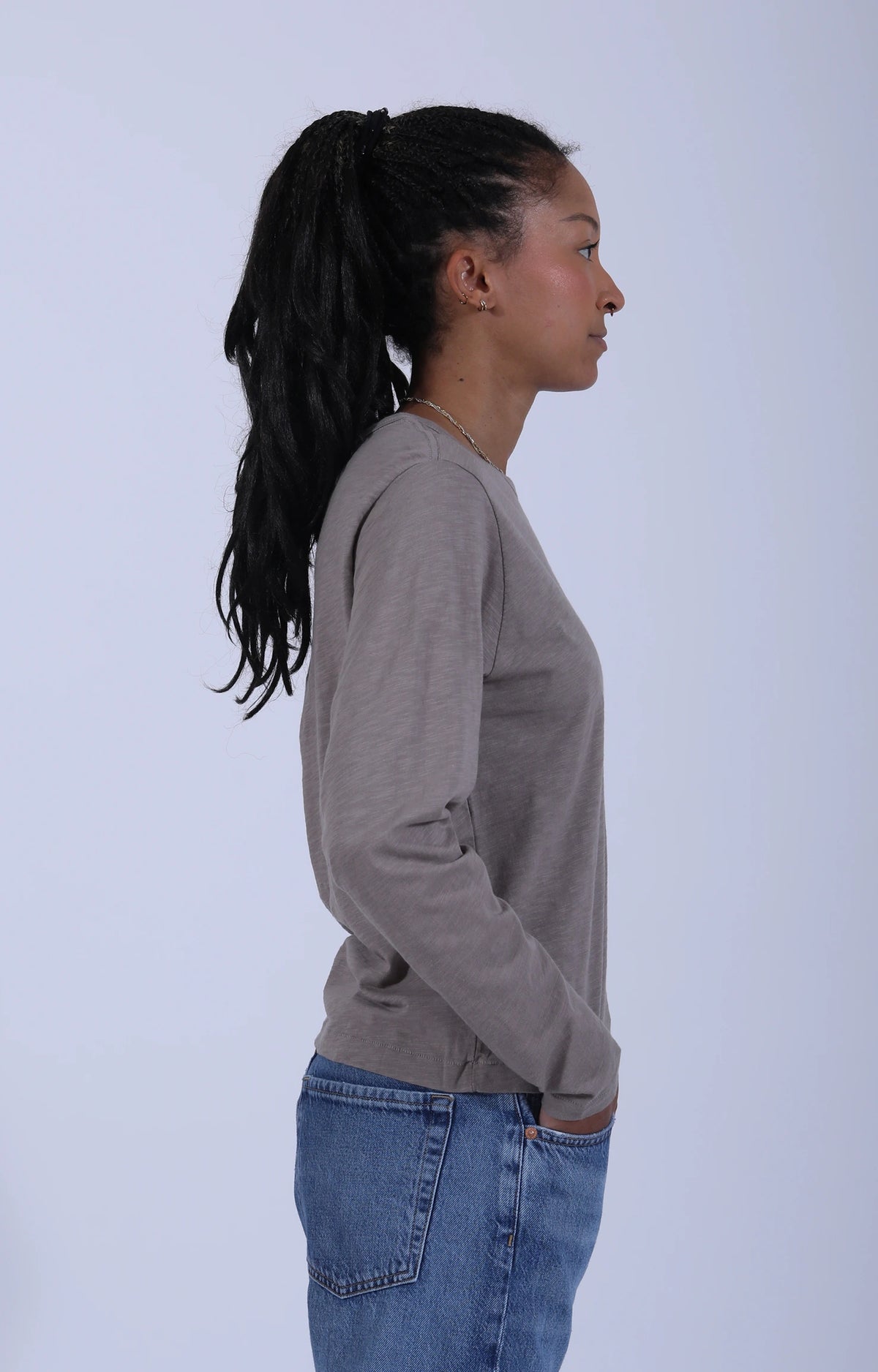 Slub Pima Women's LS Deep Faded Grain