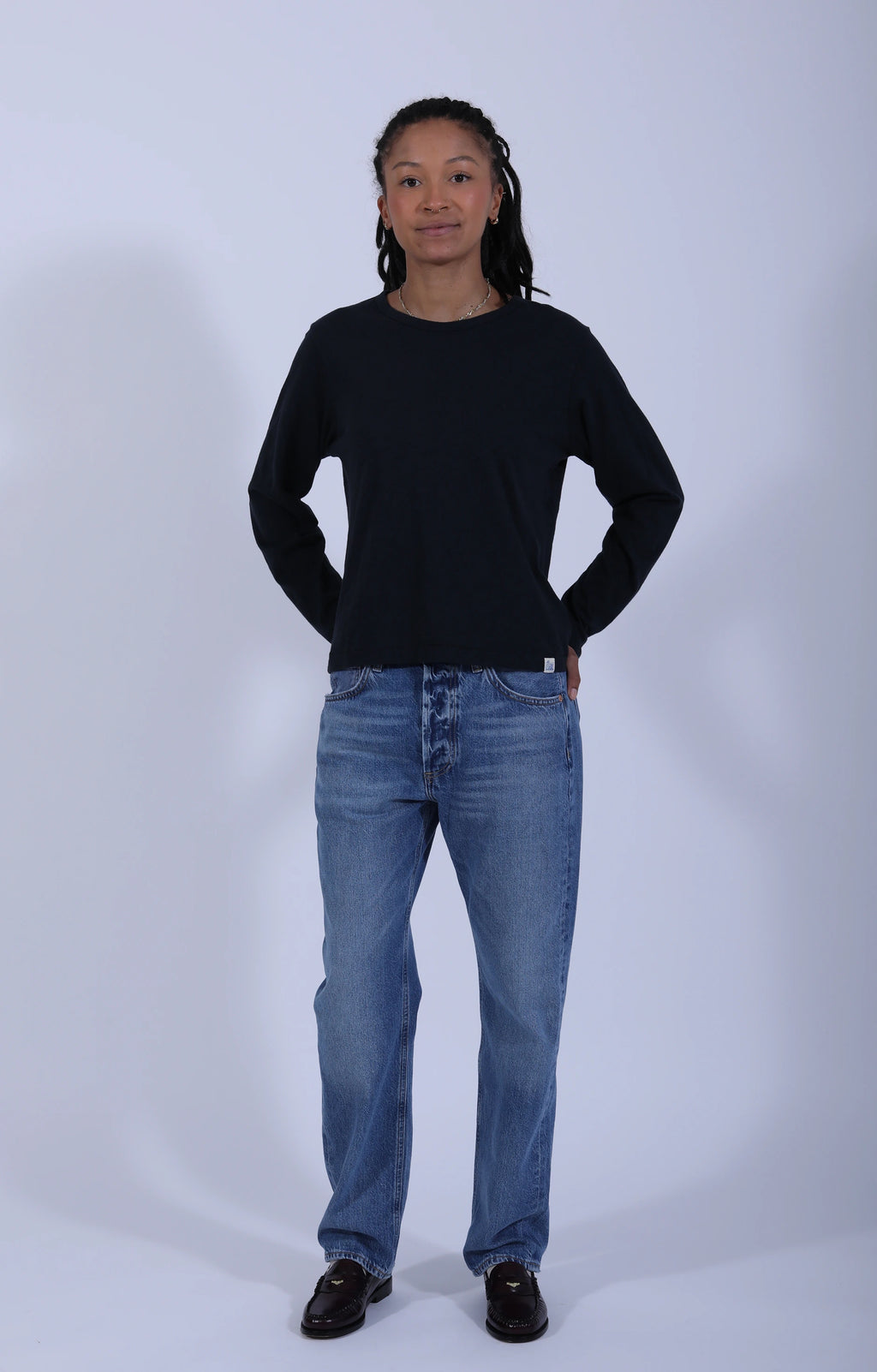 Slub Pima Women's LS Deep Black