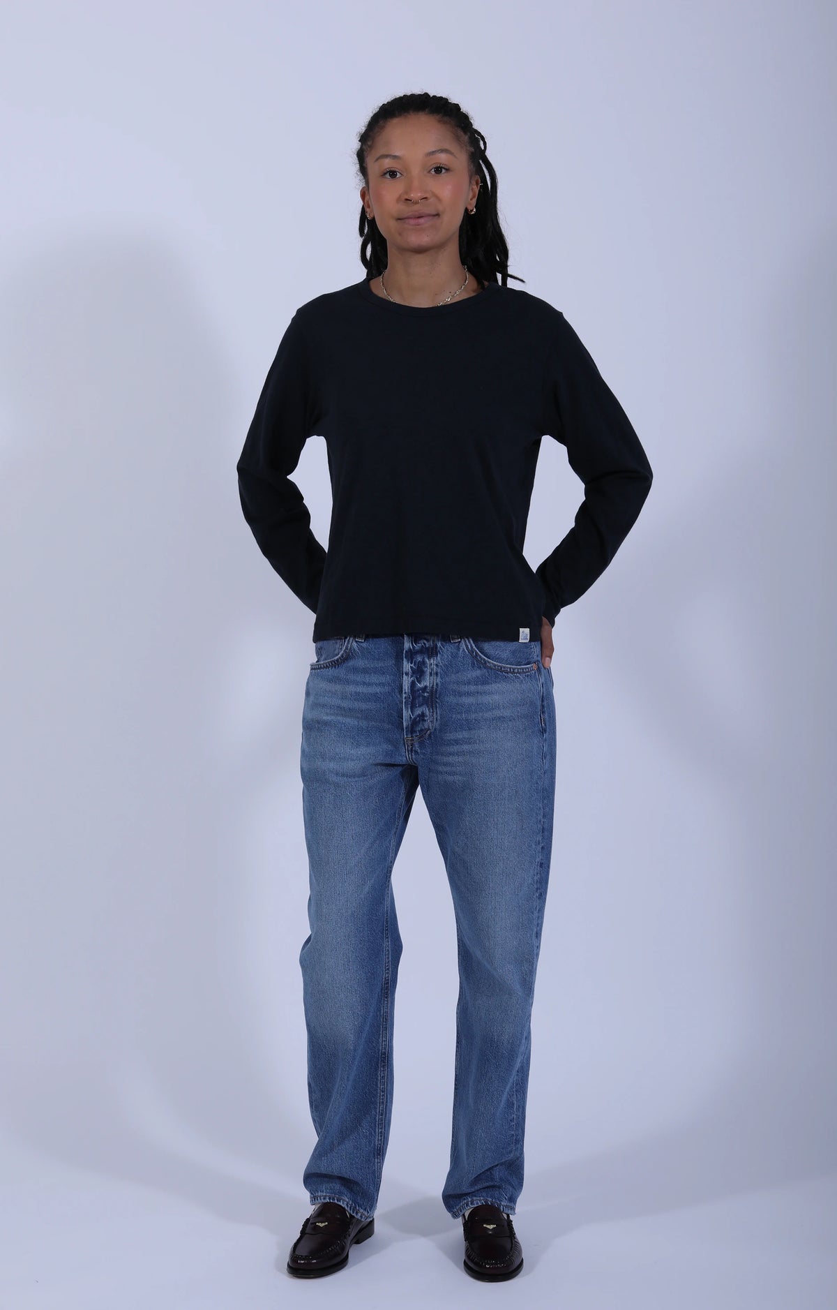 Slub Pima Women's LS Deep Black