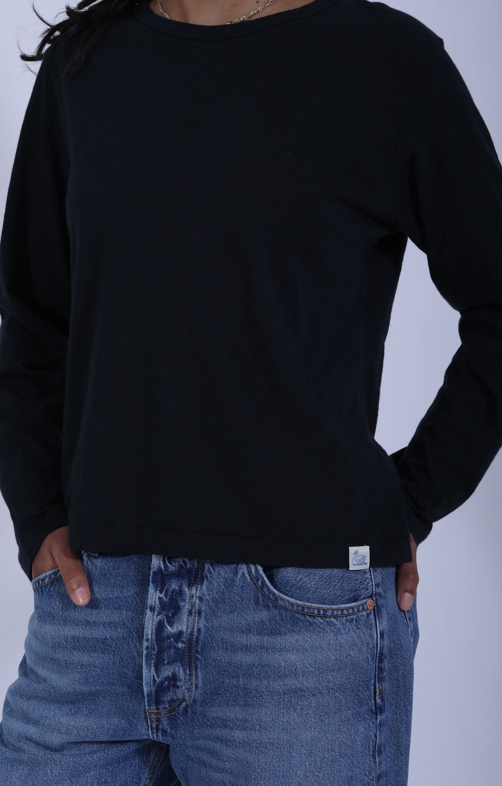 Slub Pima Women's LS Deep Black