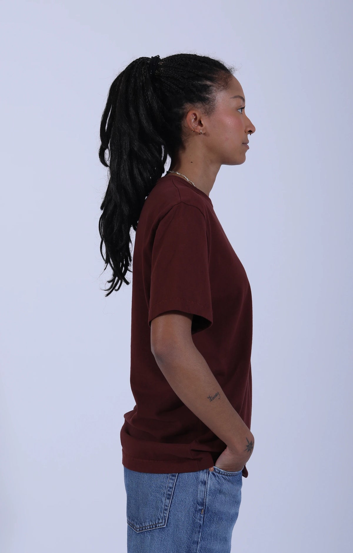 Classic Cotton Jersey T-Shirt Maroon