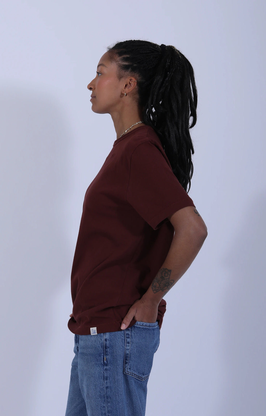 Classic Cotton Jersey T-Shirt Maroon