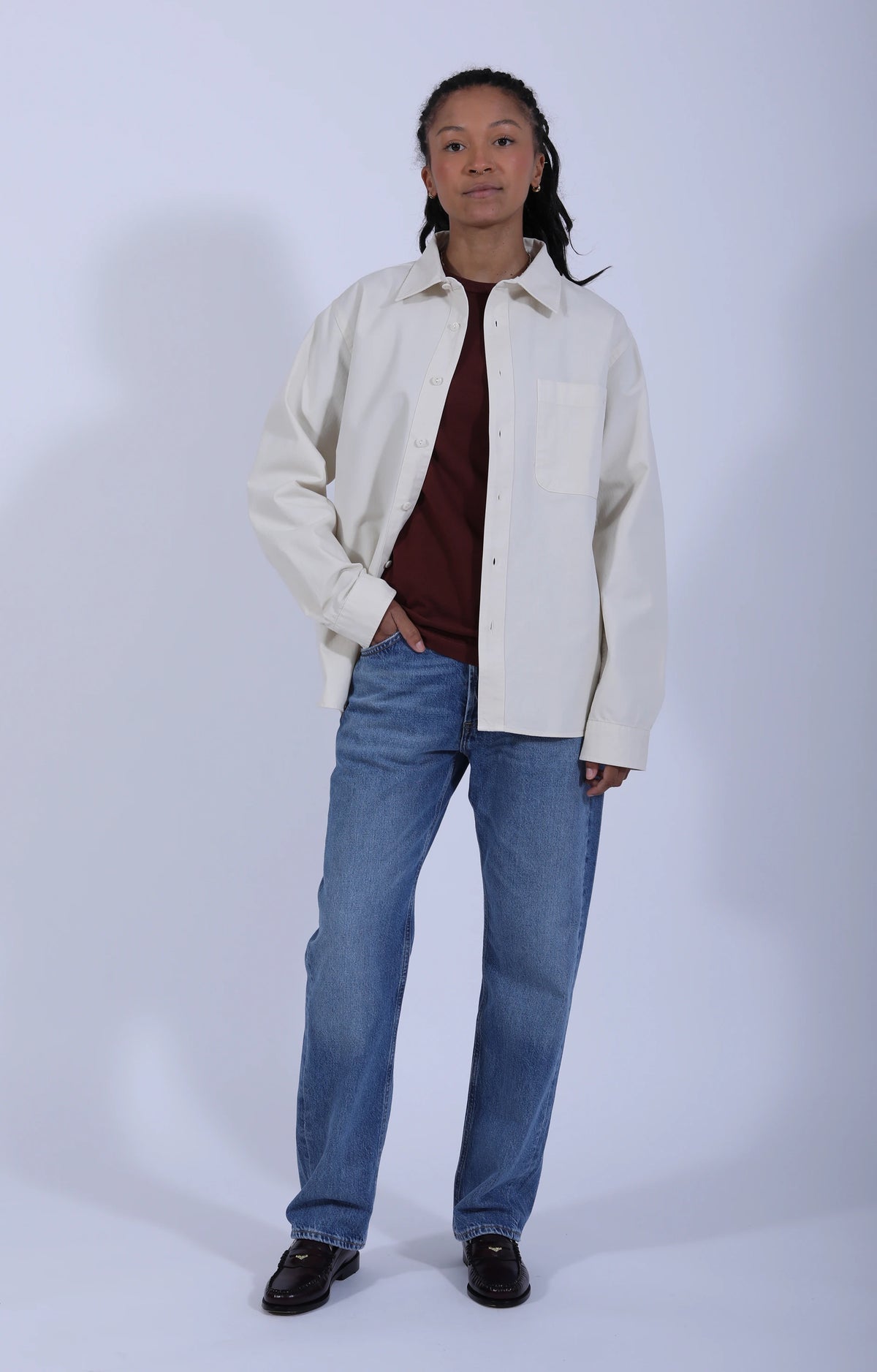 Herringbone Long Sleeve Shirt Nature