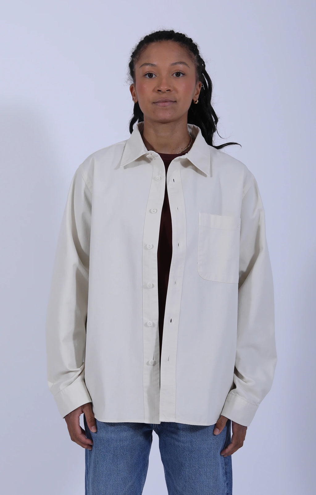 Herringbone Long Sleeve Shirt Nature