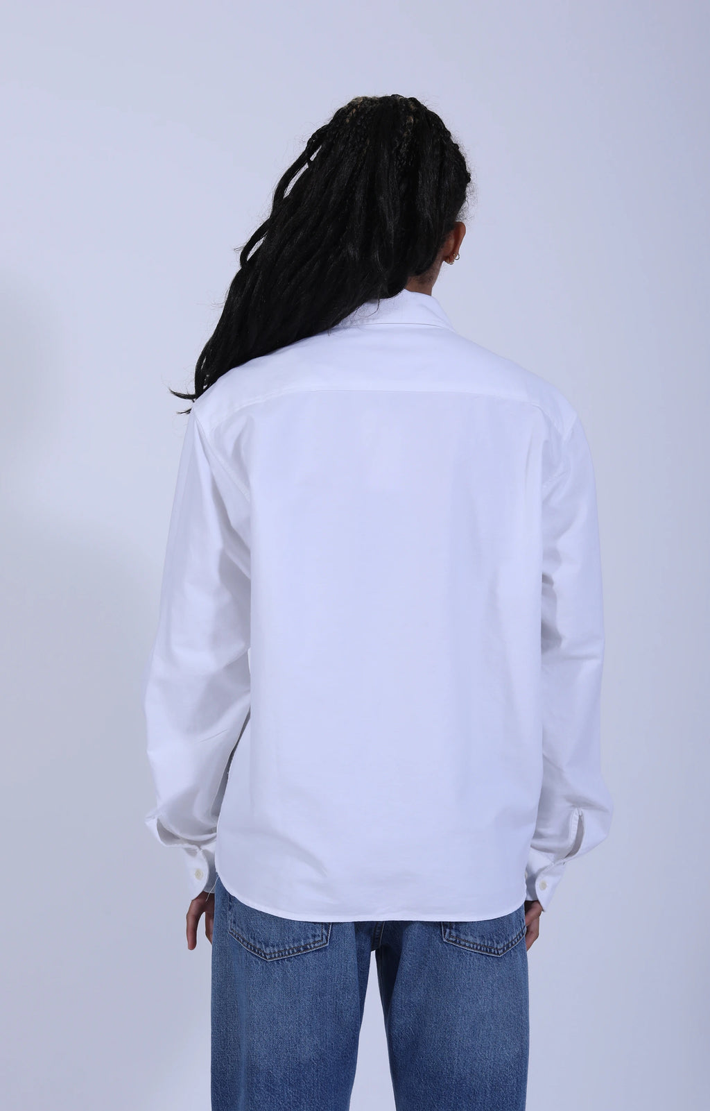 Modern-Cut Cotton Oxford Long Sleeve Shirt