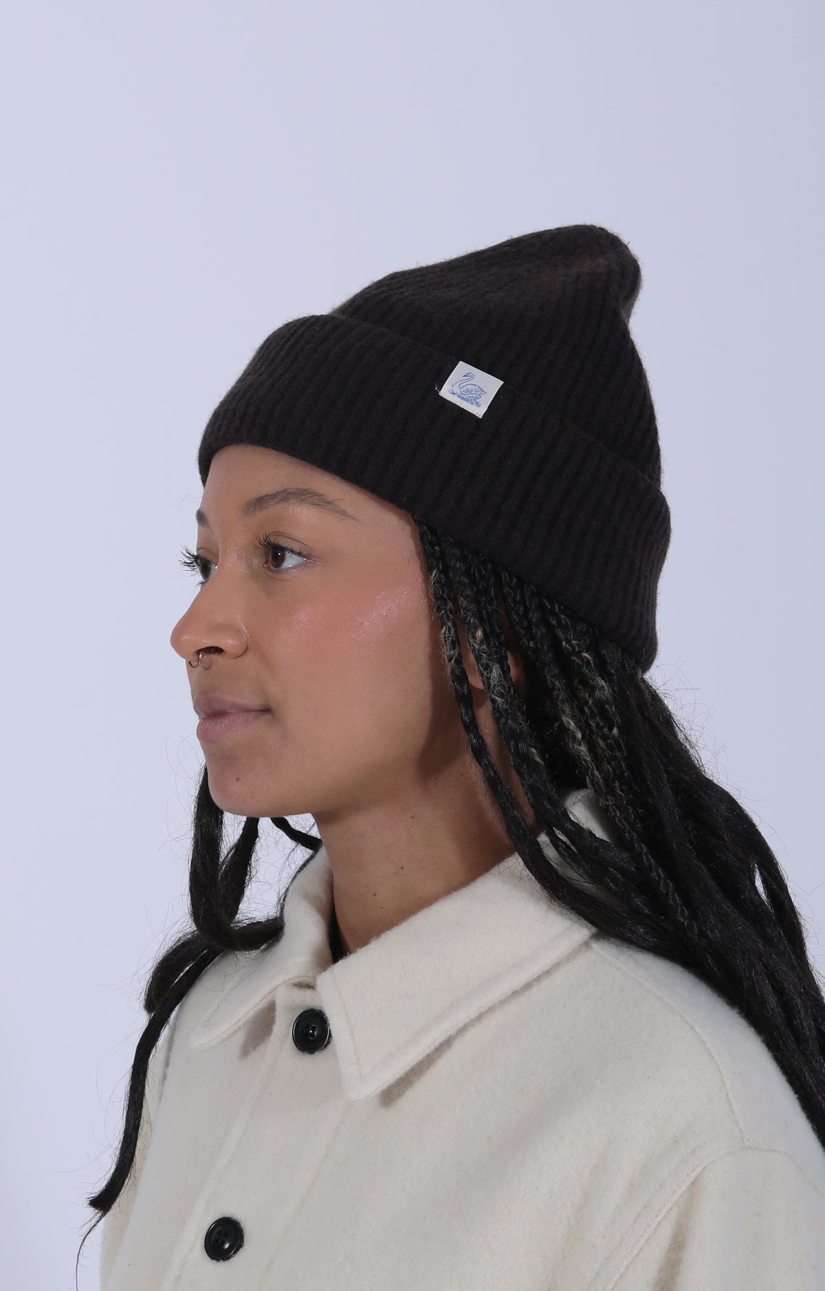 Ribbed Merino-Blend Beanie Espresso