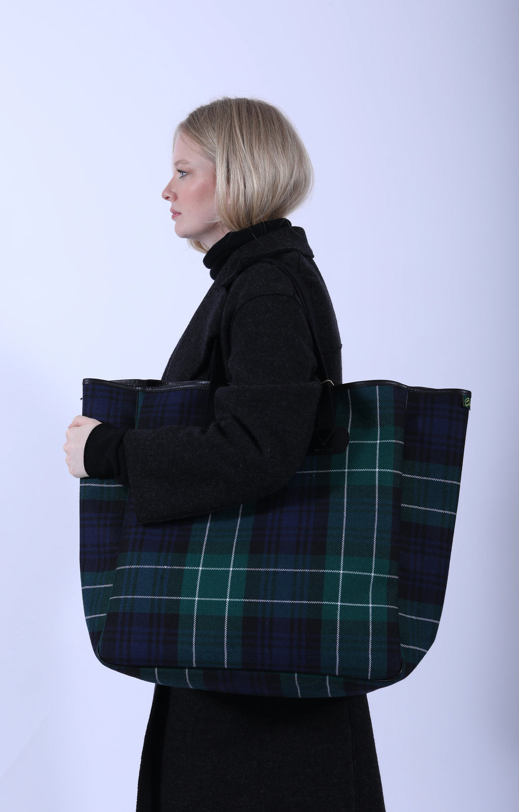 Large Carryall Green Tartan Black