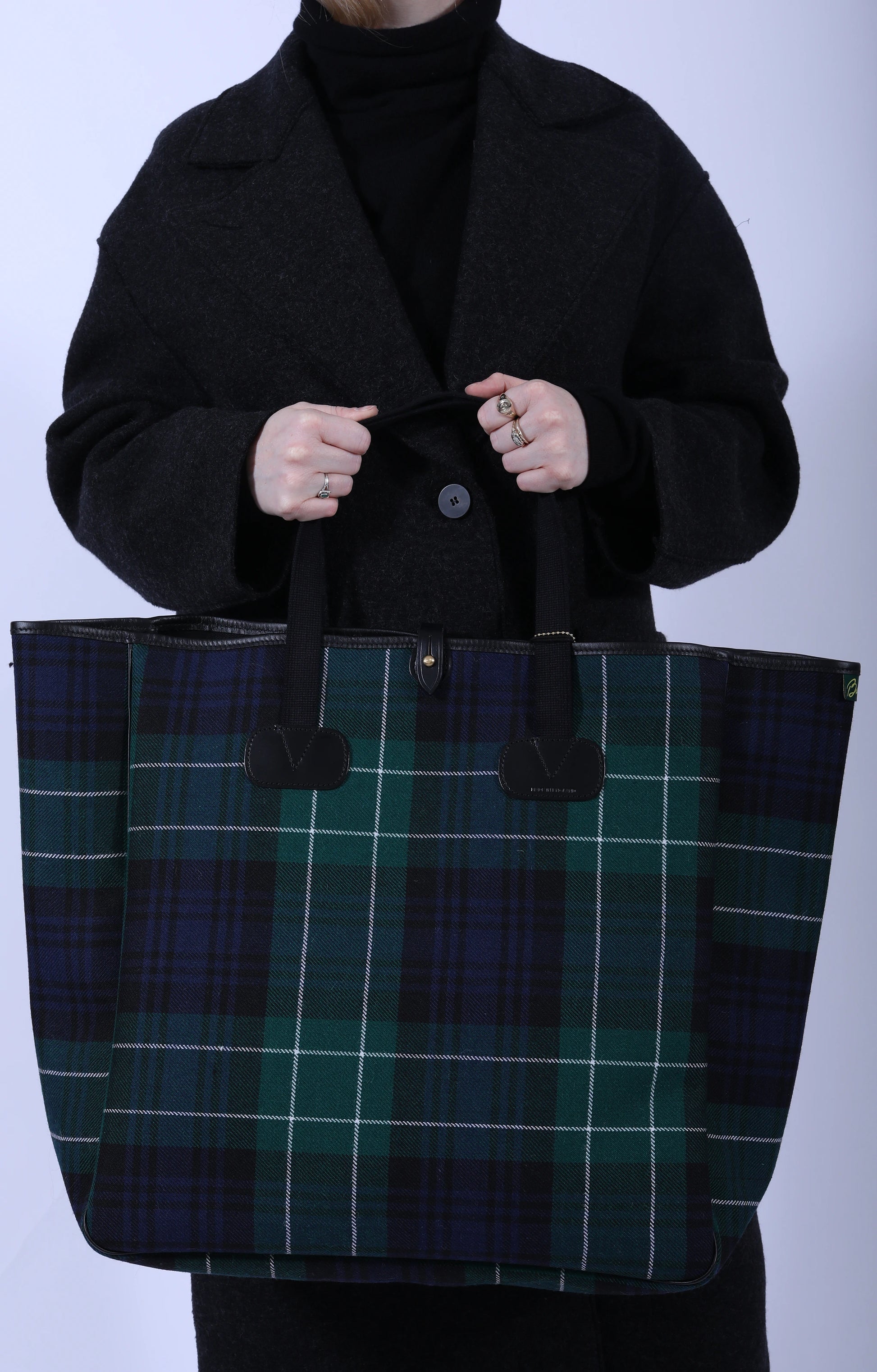 Large Carryall Green Tartan Black