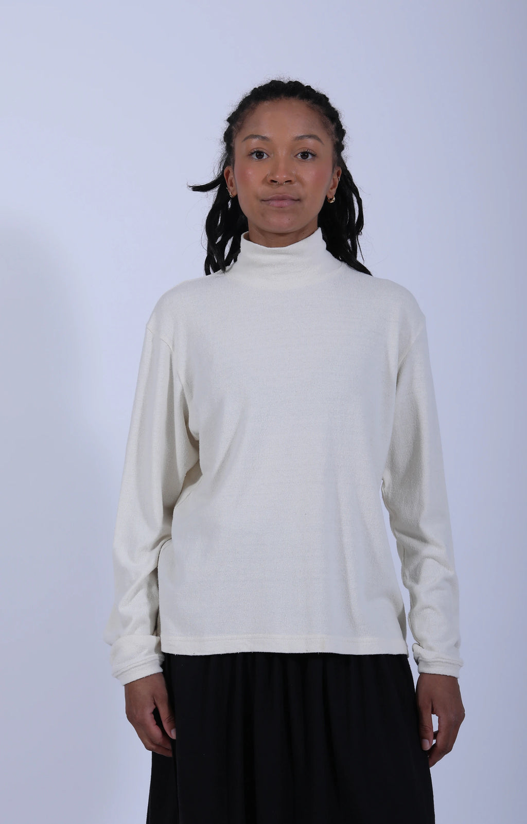 Women's Knitted T-Shirt Natural White