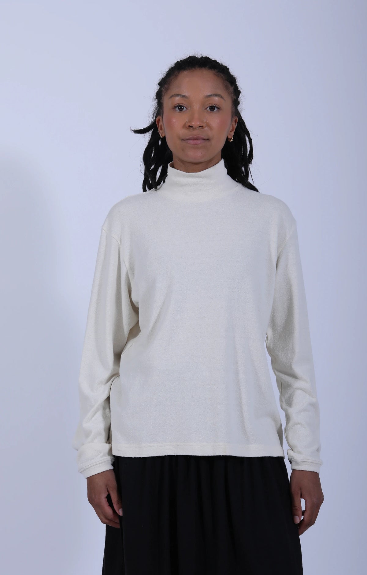 Women's Knitted T-Shirt Natural White