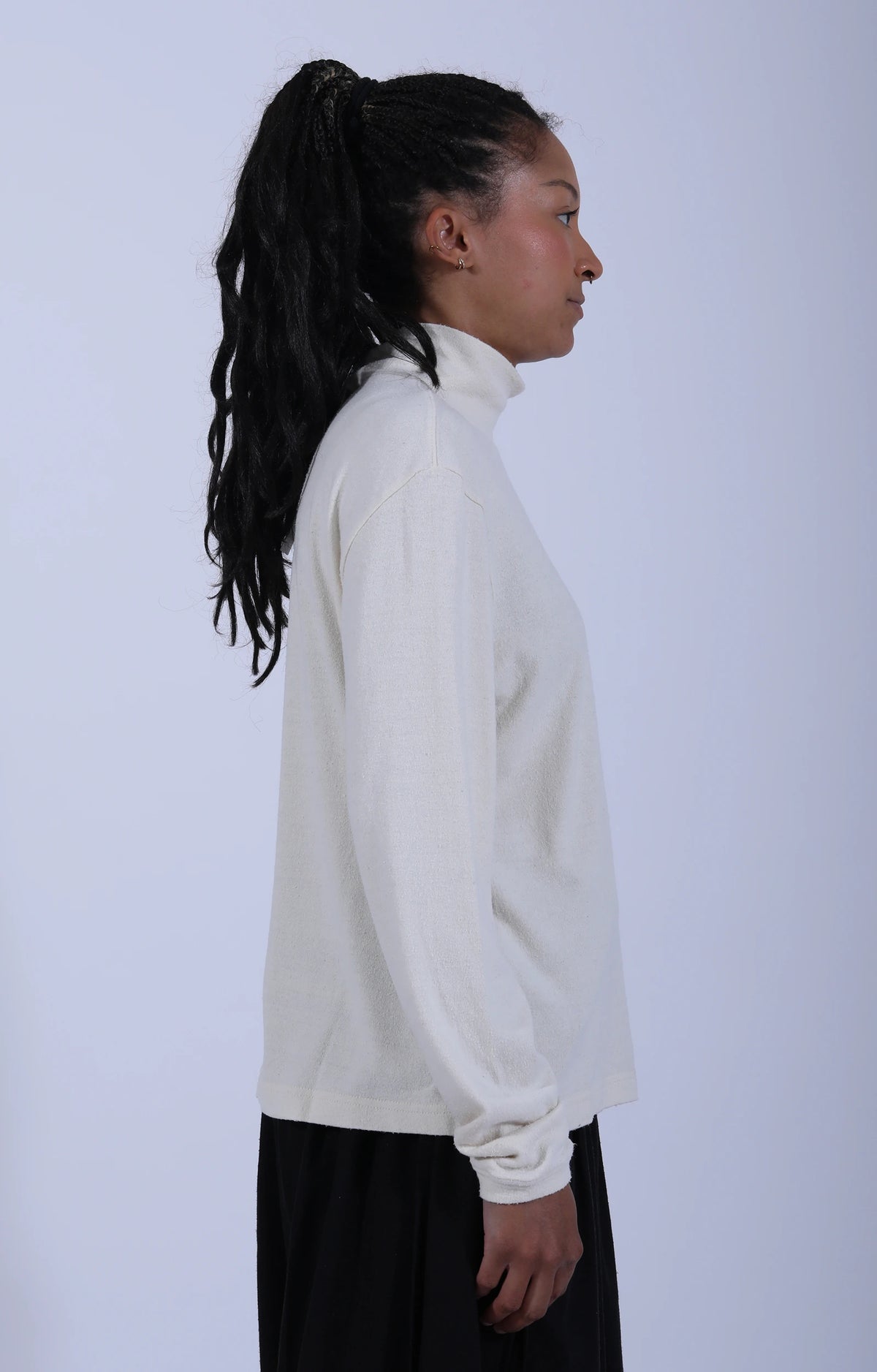 Women's Knitted T-Shirt Natural White