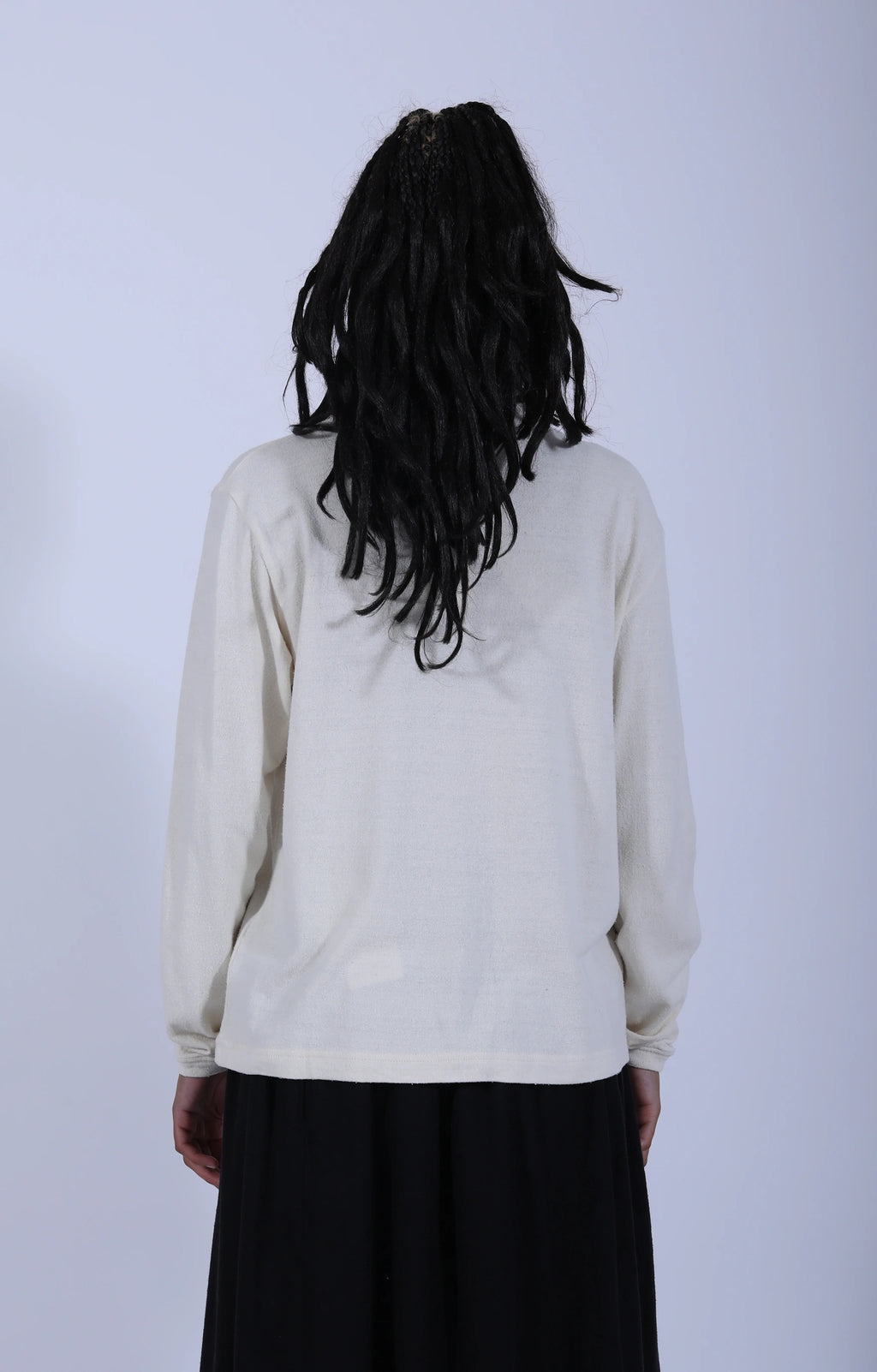 Women's Knitted T-Shirt Natural White