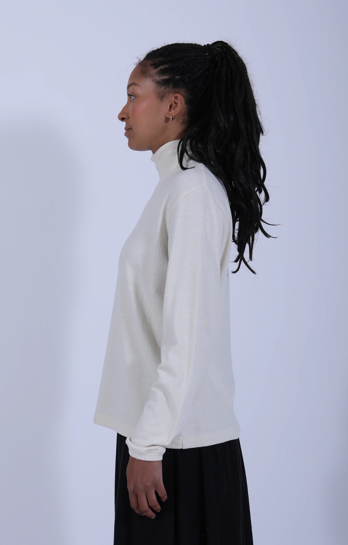 Women's Knitted T-Shirt Natural White