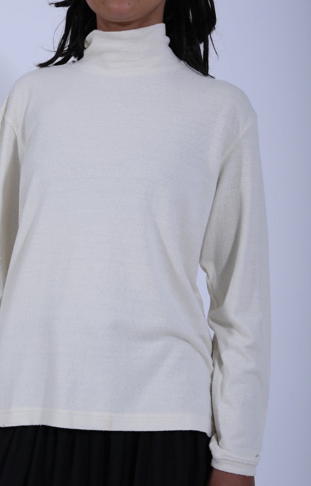 Women's Knitted T-Shirt Natural White