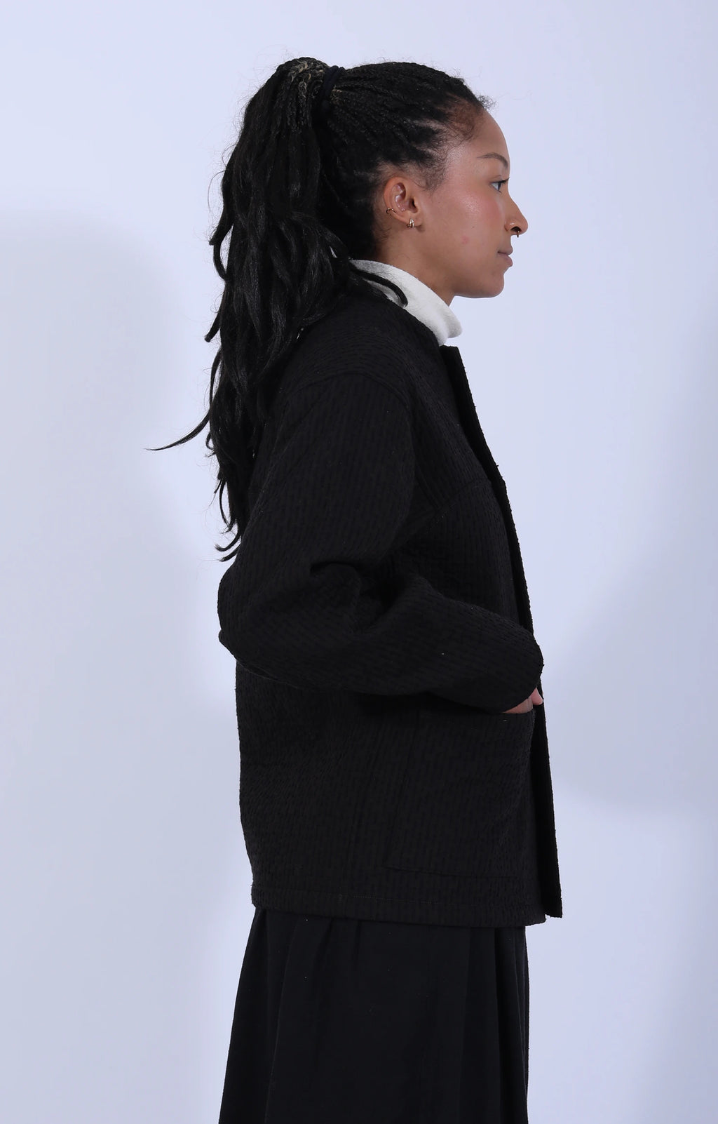 Women's Woven Jacket Black Brown