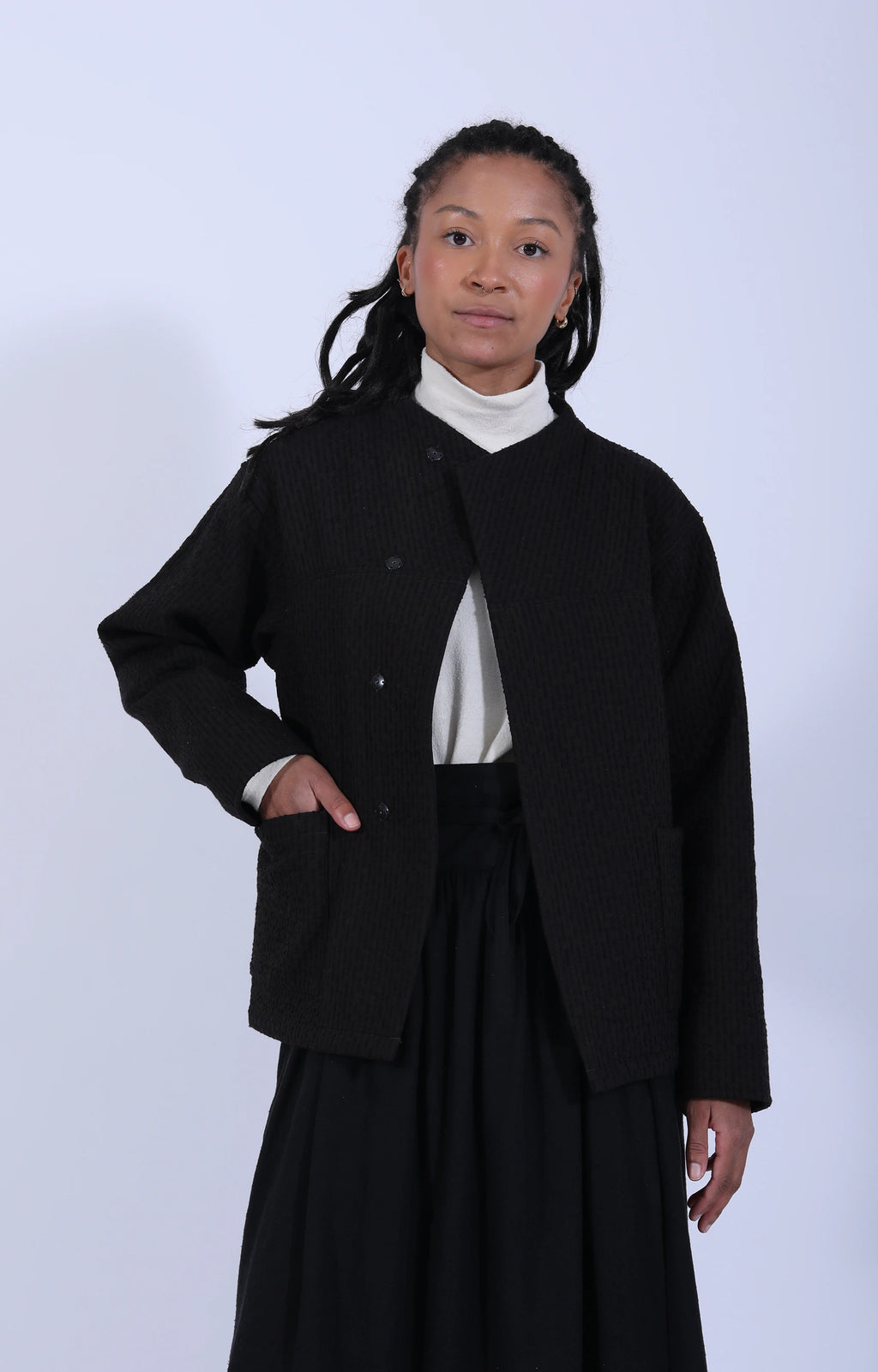 Women's Woven Jacket Black Brown