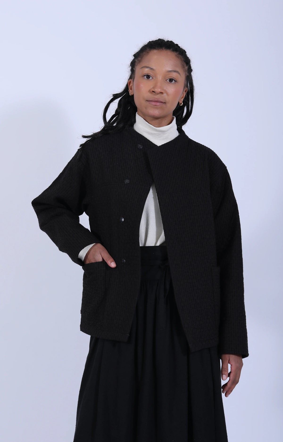 Women's Woven Jacket Black Brown