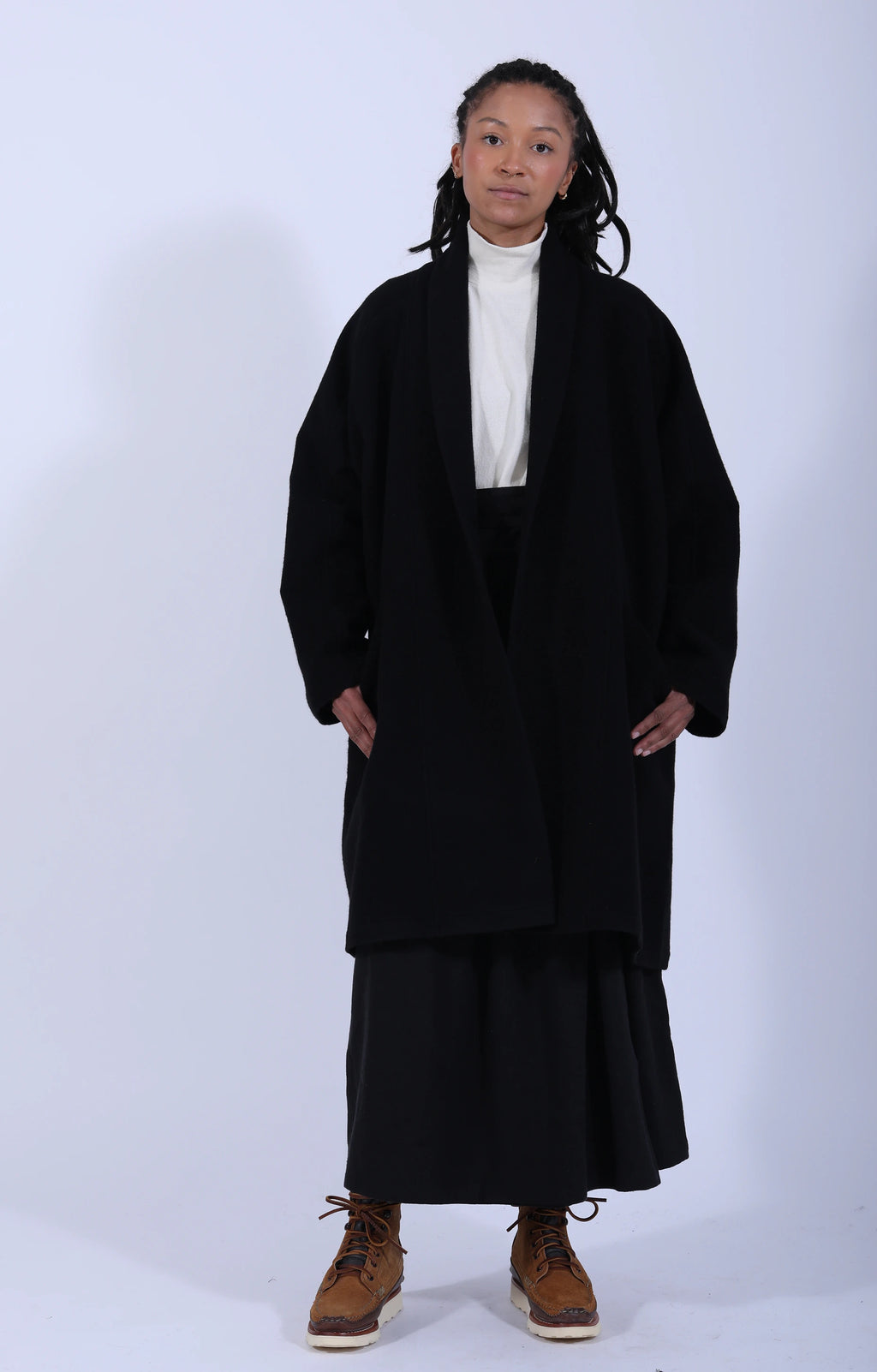 Women's Woven Short Coat Black