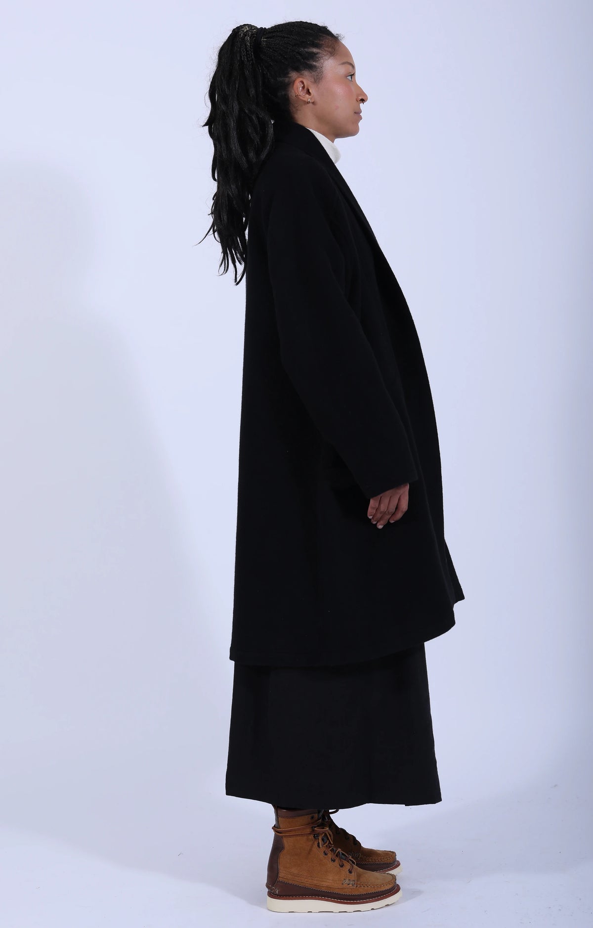 Women's Woven Short Coat Black