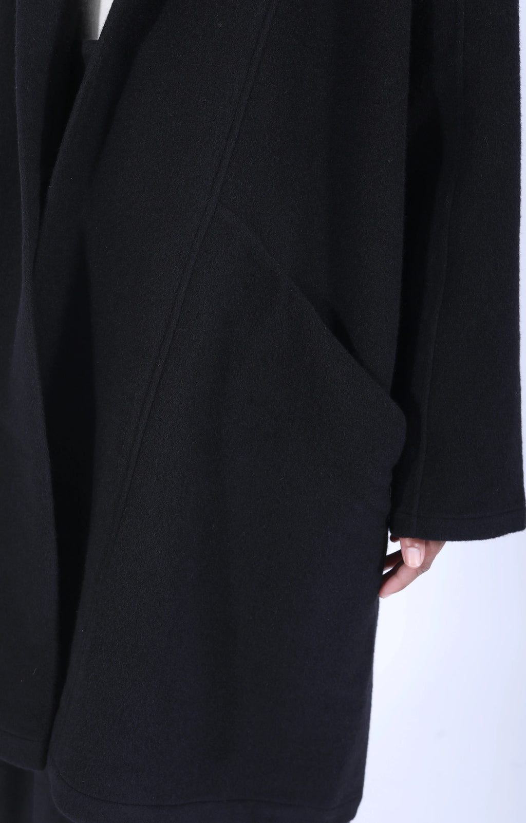 Women's Woven Short Coat Black