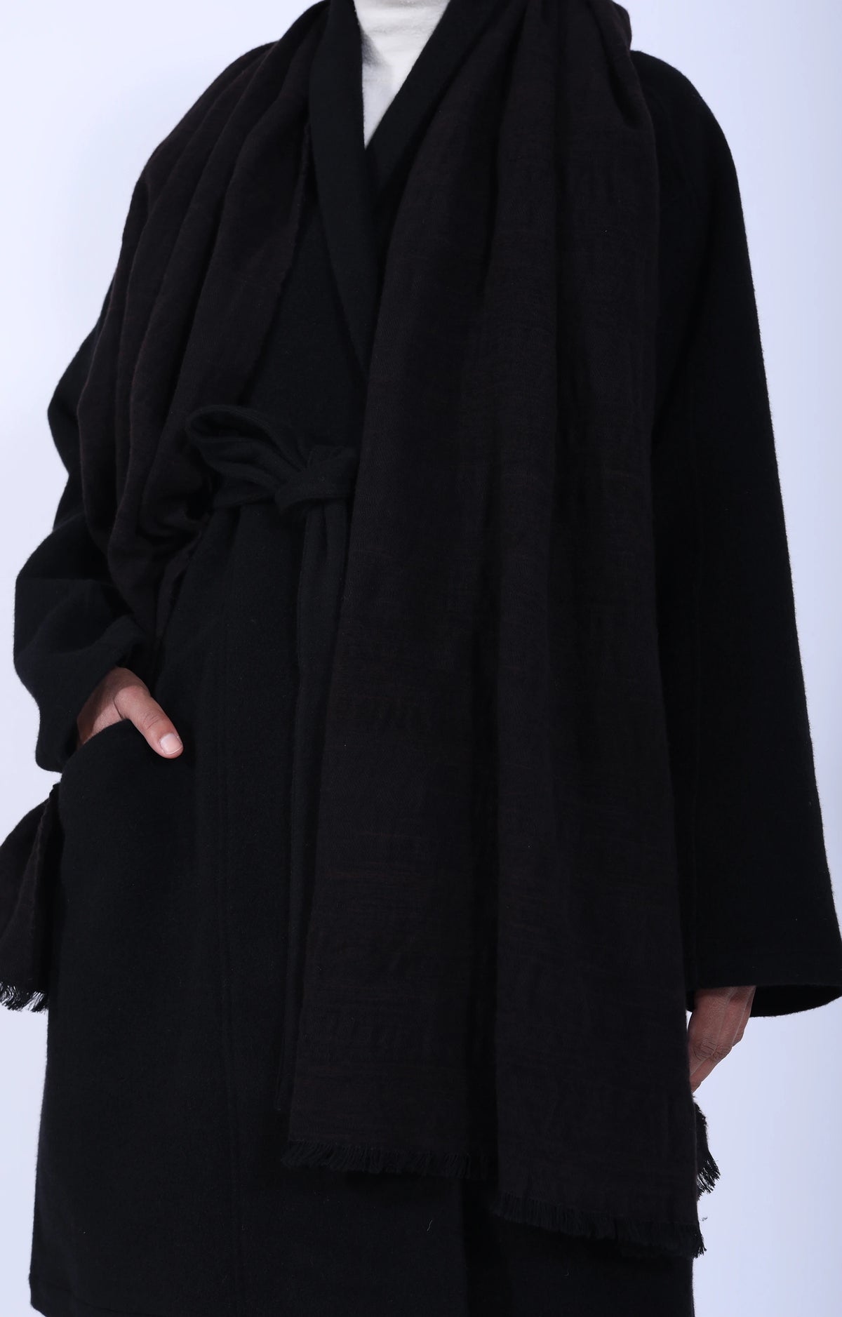 Women's Woven Scarf Dark Brown